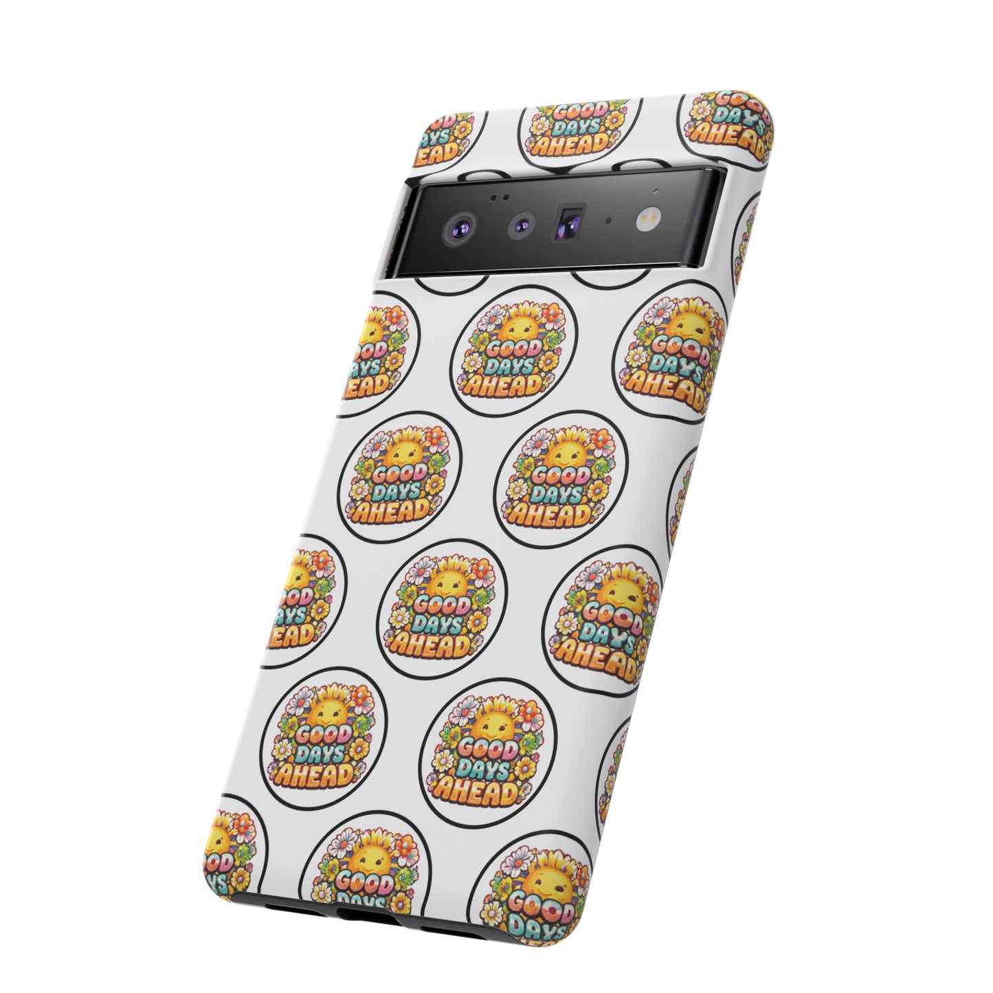 Phone Case – 'Good Days Ahead' Retro Sun Pattern