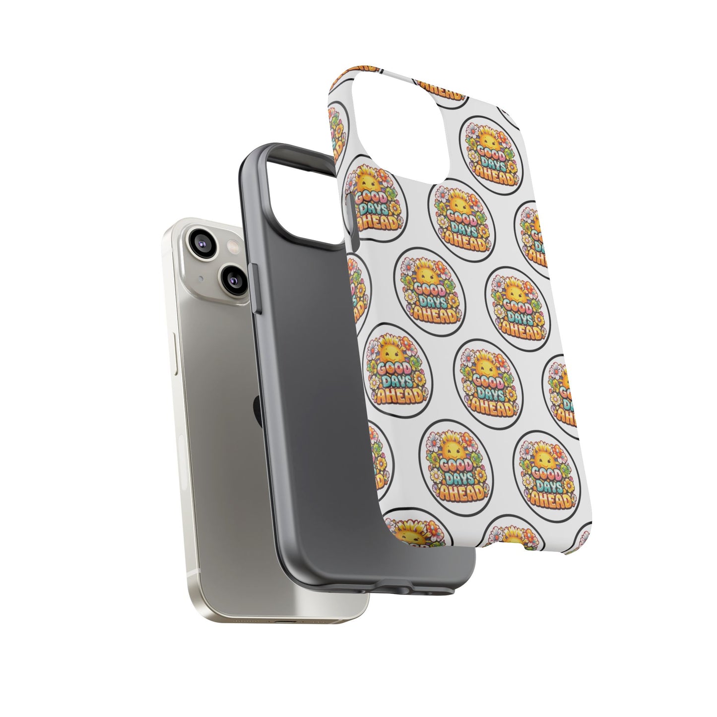 Phone Case – 'Good Days Ahead' Retro Sun Pattern