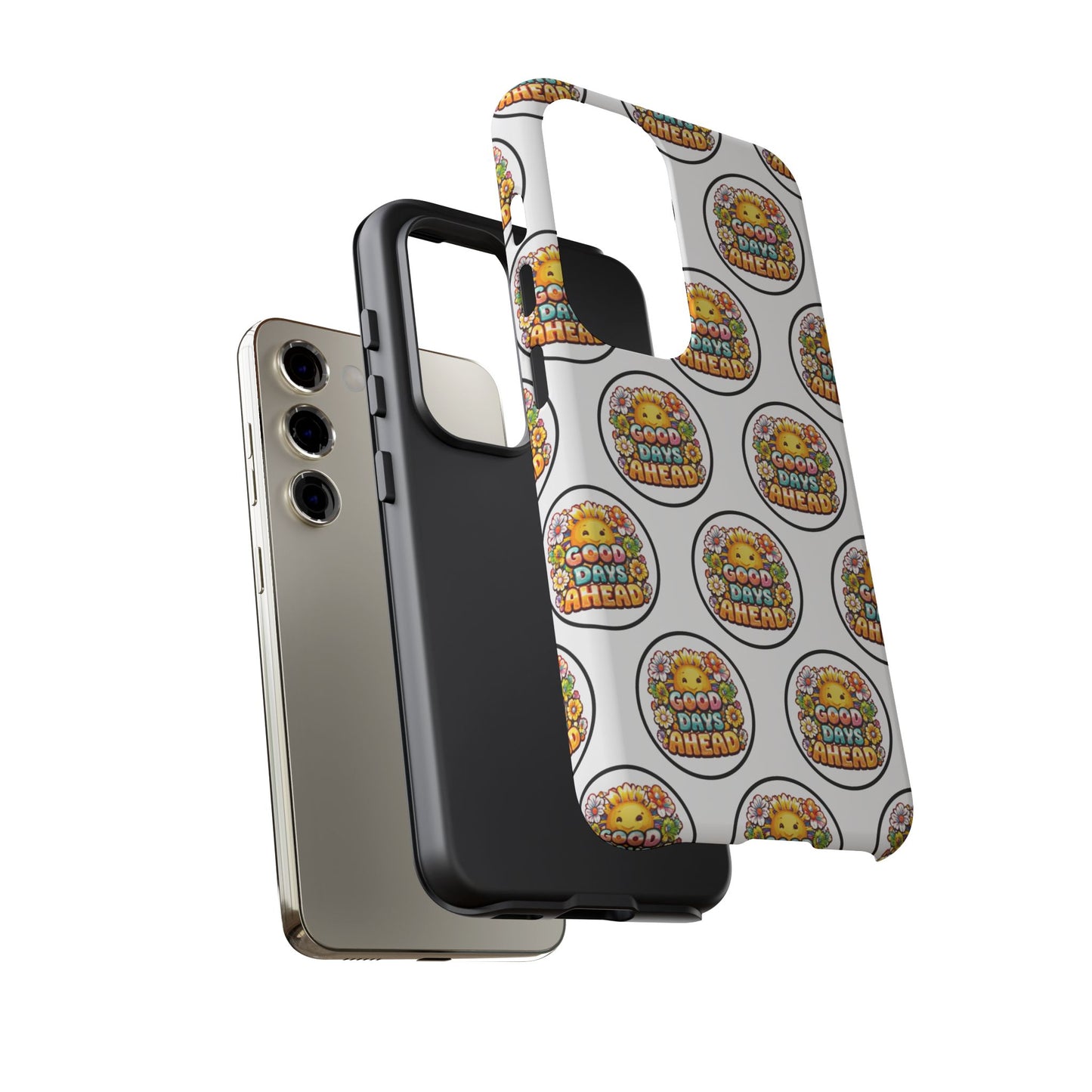 Phone Case – 'Good Days Ahead' Retro Sun Pattern