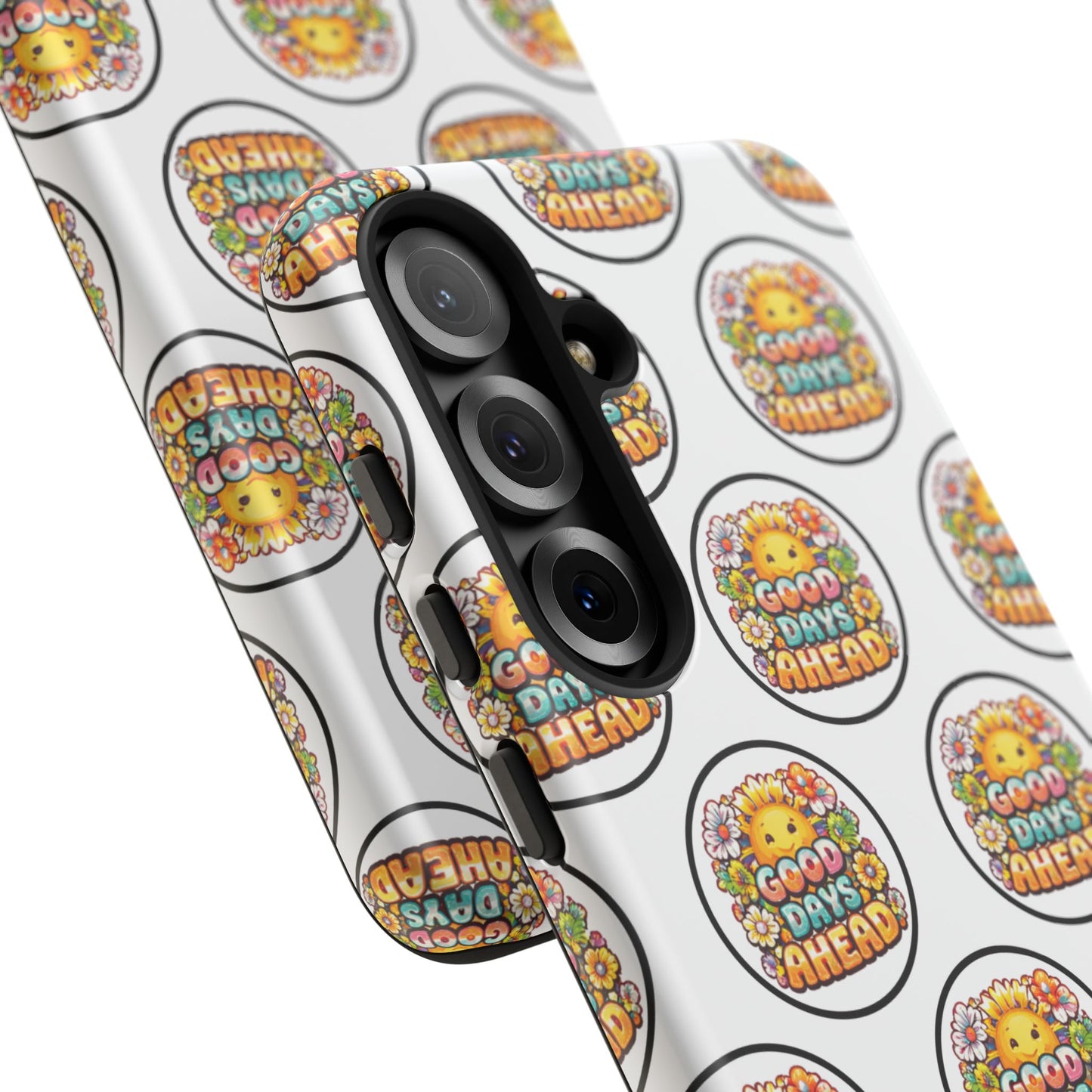 Phone Case – 'Good Days Ahead' Retro Sun Pattern