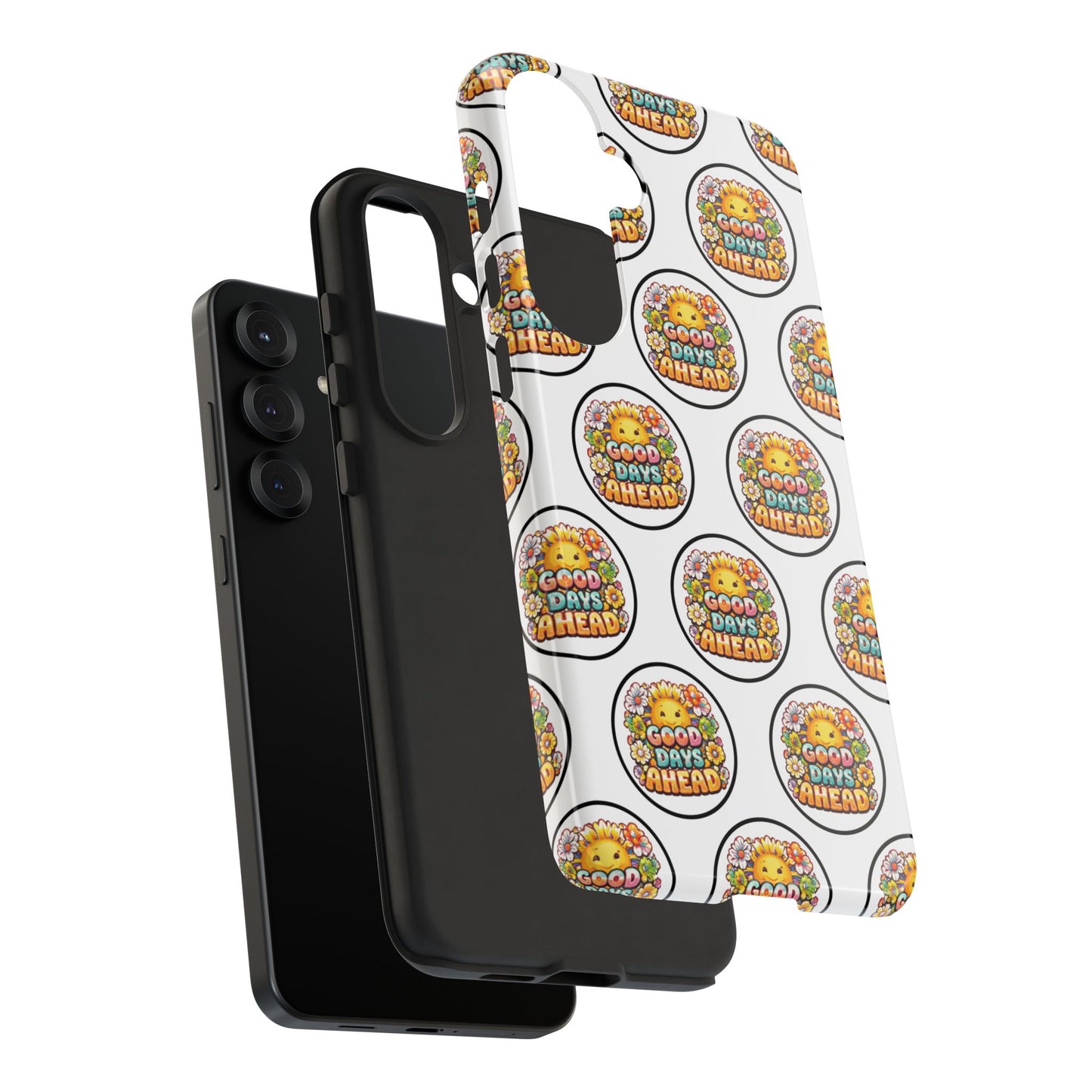 Phone Case – 'Good Days Ahead' Retro Sun Pattern