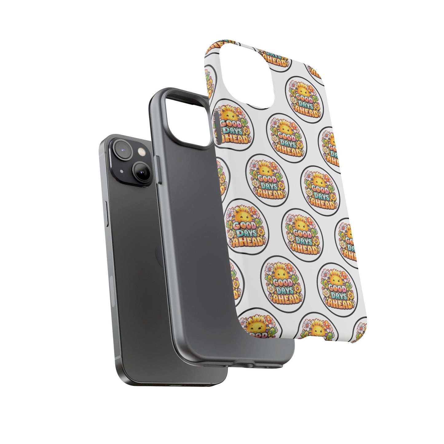 Phone Case – 'Good Days Ahead' Retro Sun Pattern