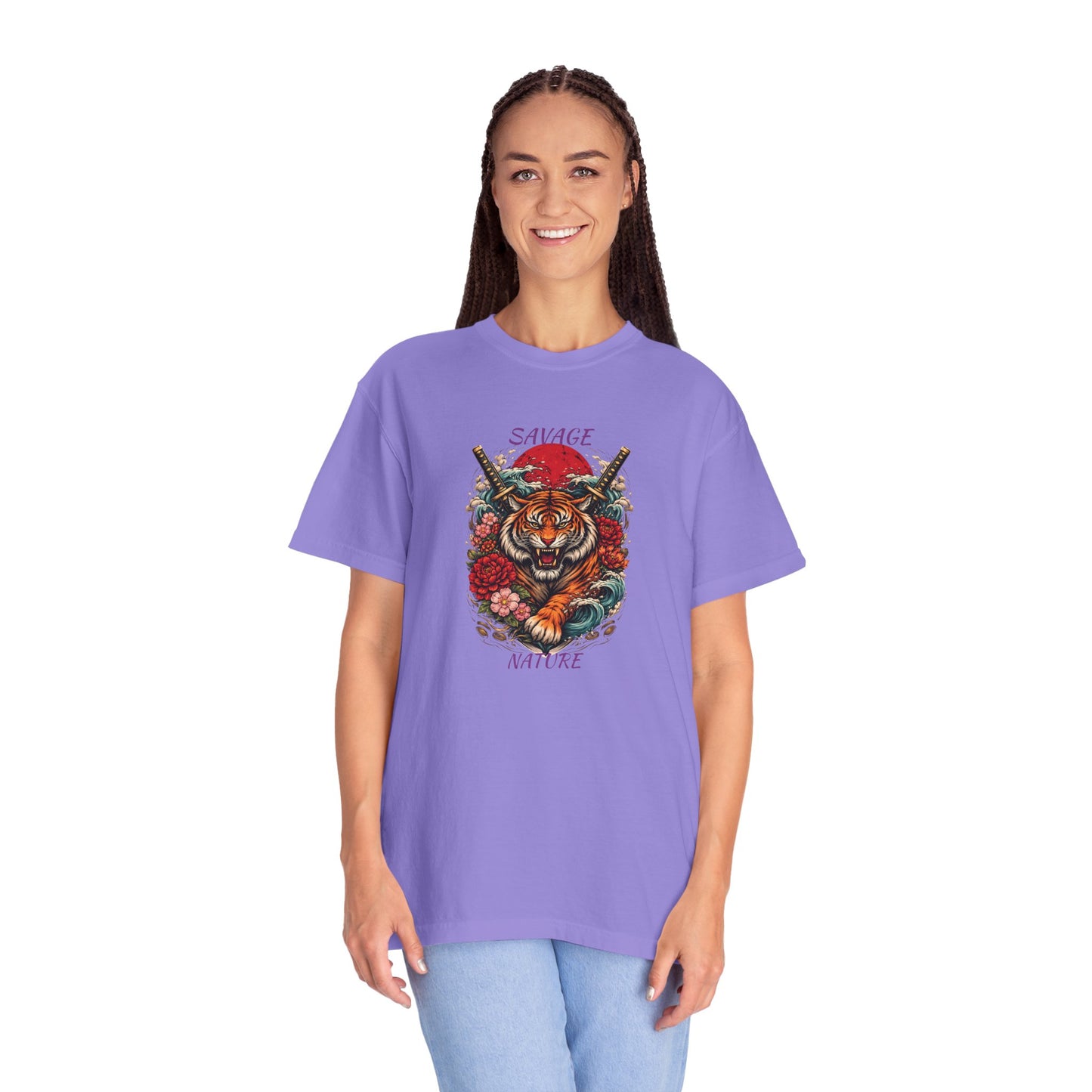 Savage Nature Tiger T-Shirt – Floral Tiger Graphic Tee
