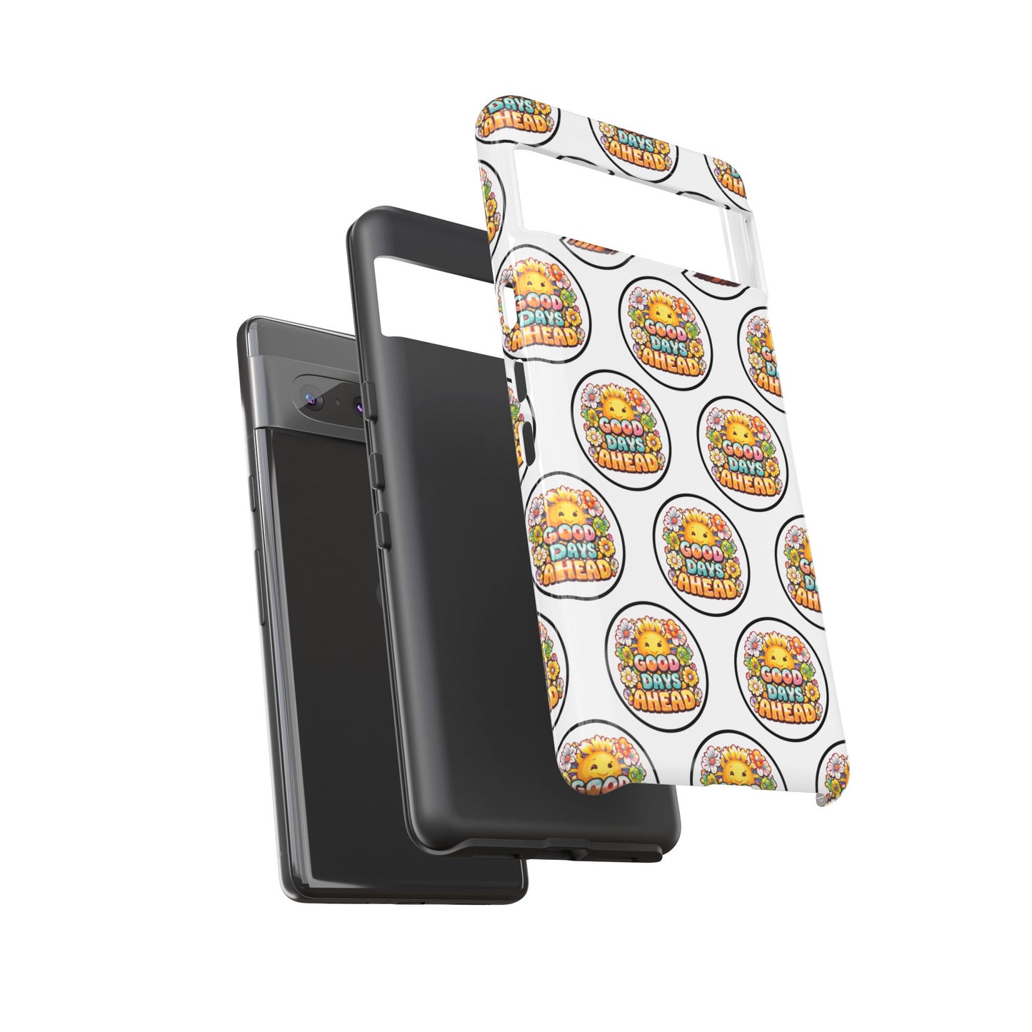 Phone Case – 'Good Days Ahead' Retro Sun Pattern