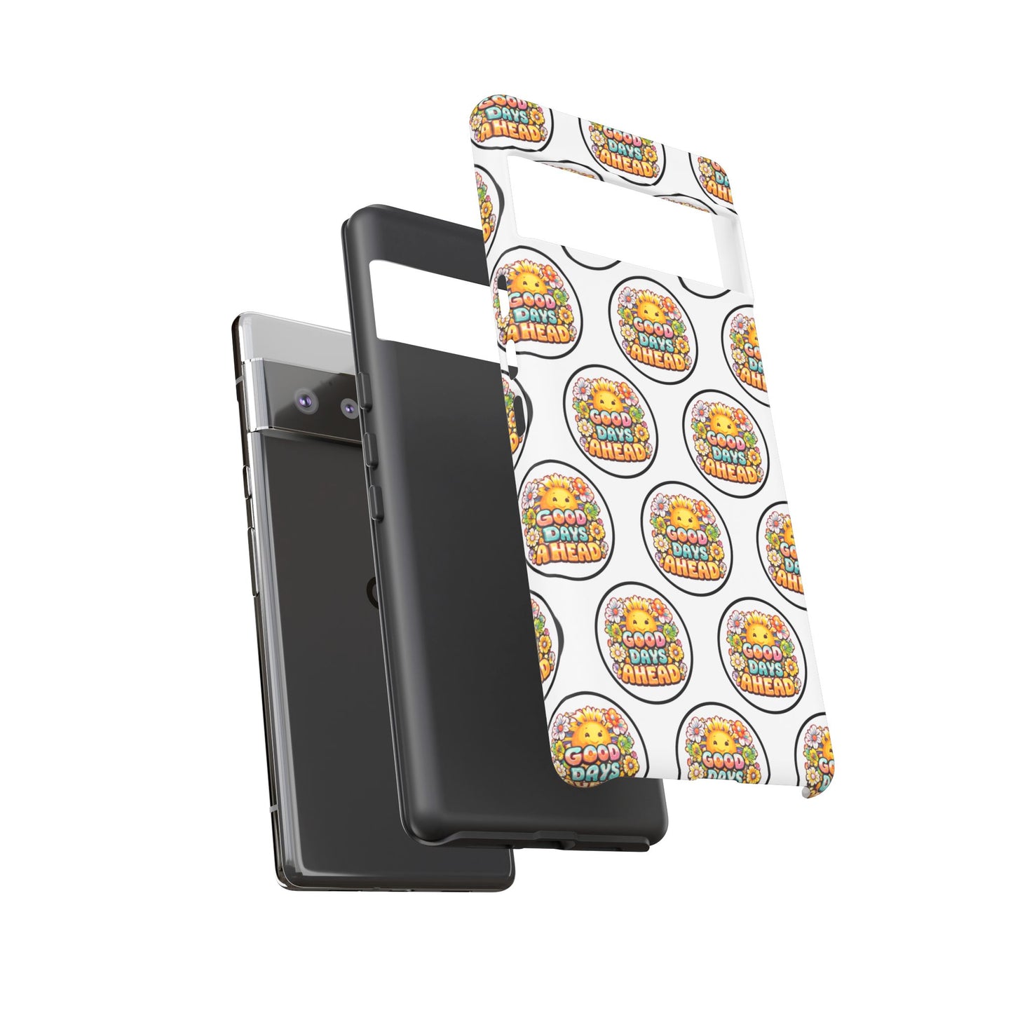 Phone Case – 'Good Days Ahead' Retro Sun Pattern