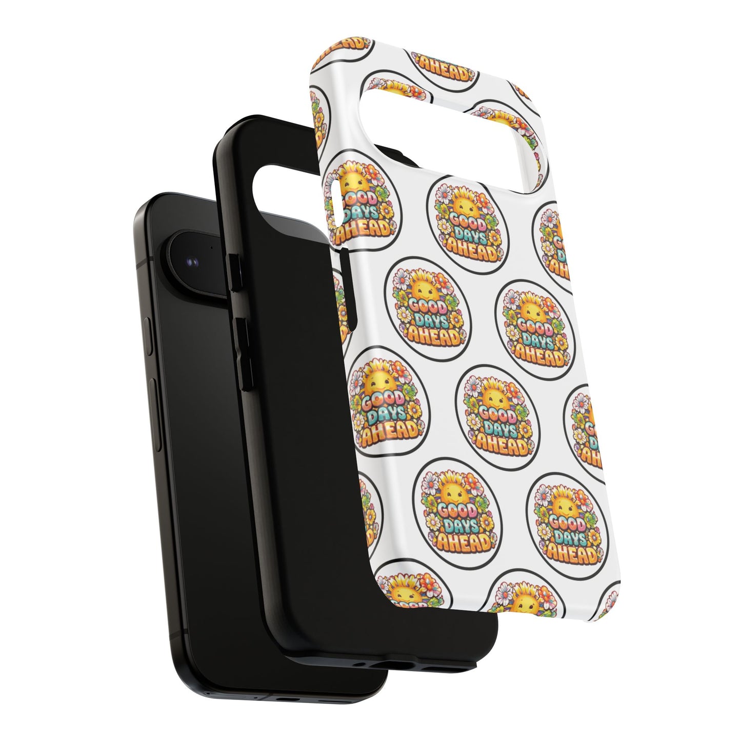 Phone Case – 'Good Days Ahead' Retro Sun Pattern
