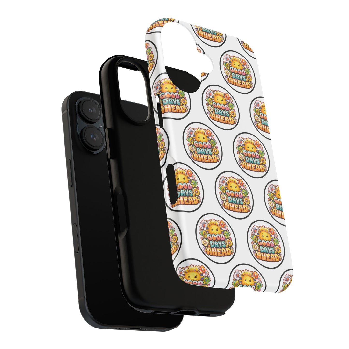 Phone Case – 'Good Days Ahead' Retro Sun Pattern