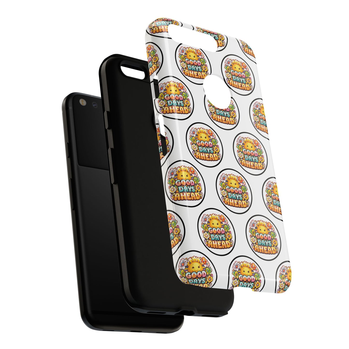 Phone Case – 'Good Days Ahead' Retro Sun Pattern