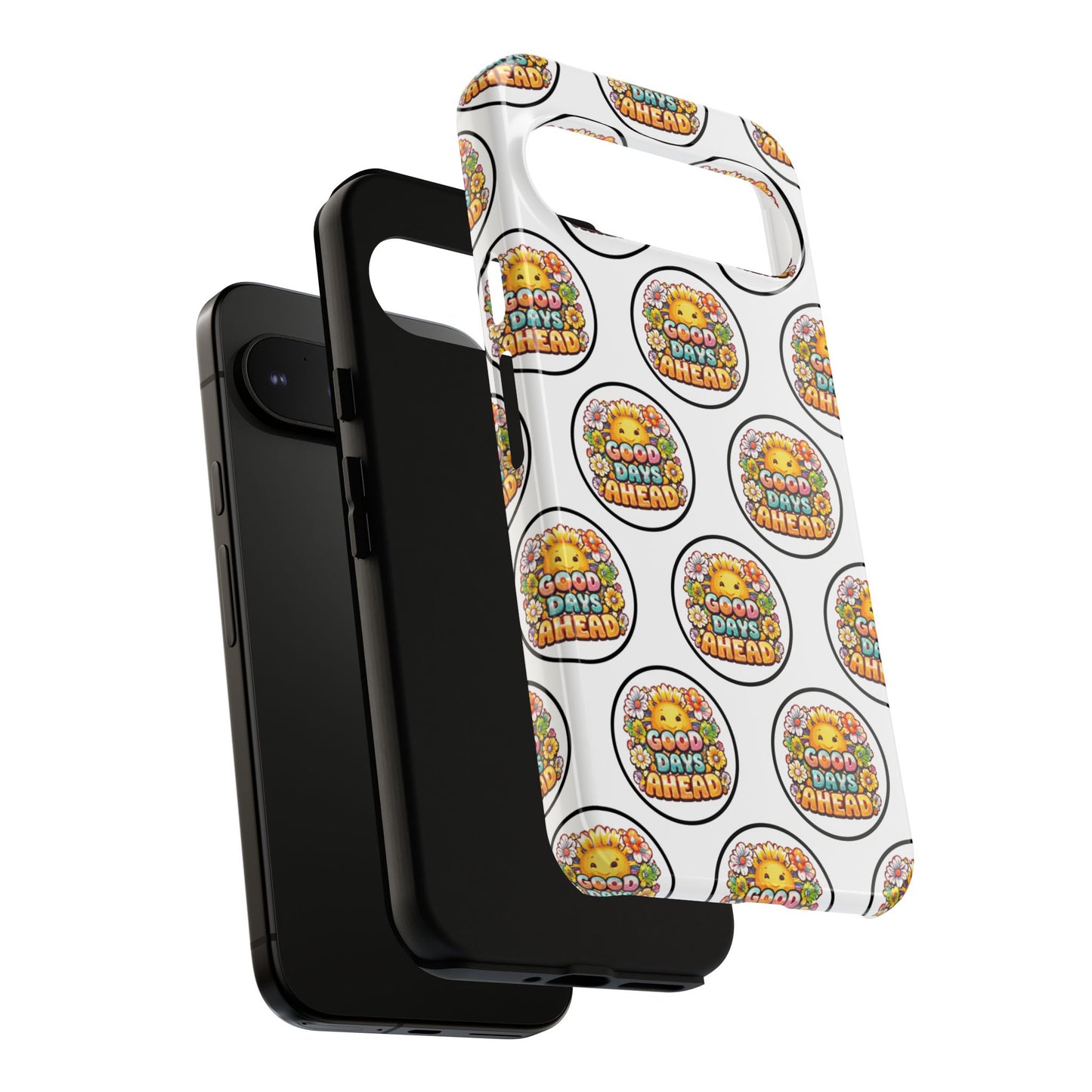 Phone Case – 'Good Days Ahead' Retro Sun Pattern