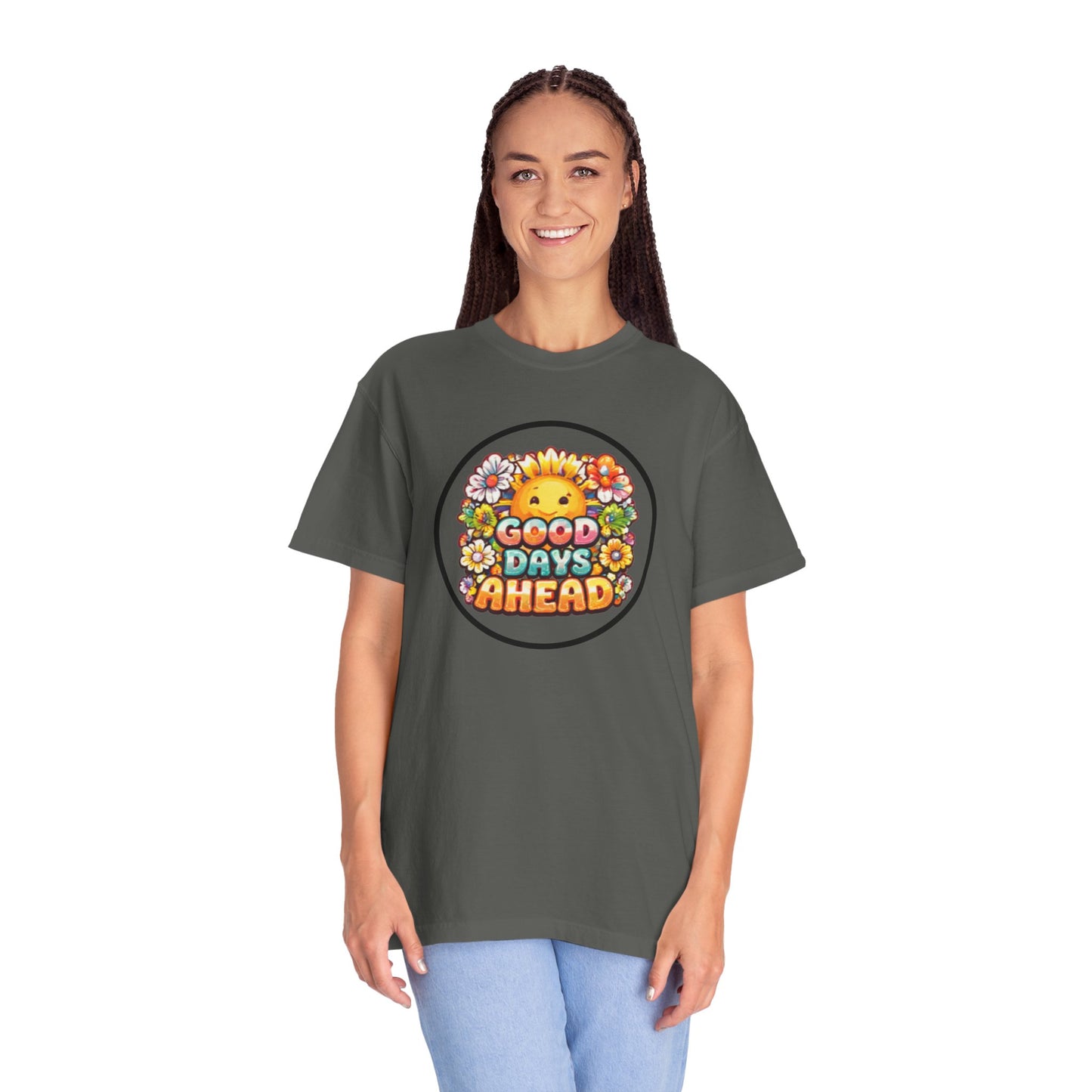 Good Days Ahead T-Shirt — Retro Sunny Floral Positive Vibes Tee