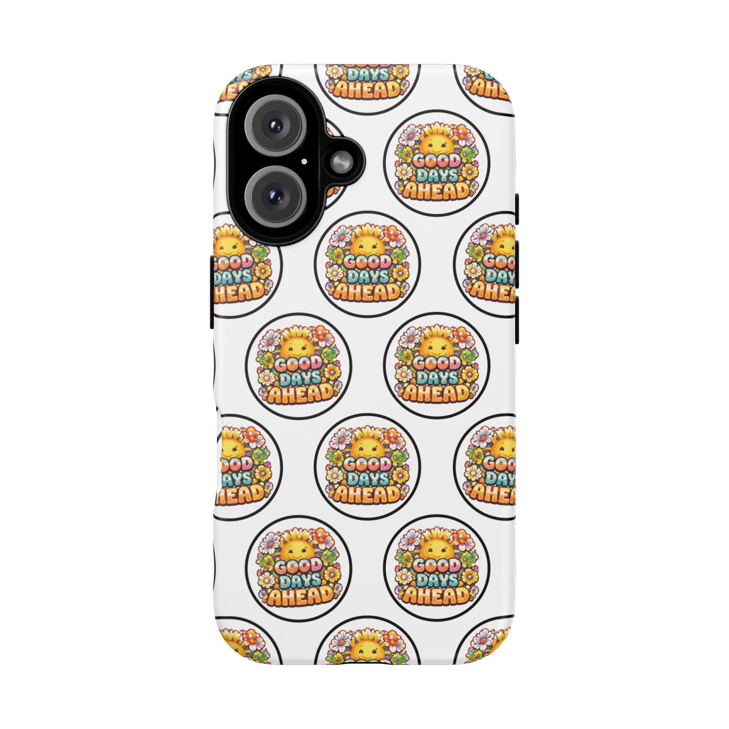 Phone Case – 'Good Days Ahead' Retro Sun Pattern