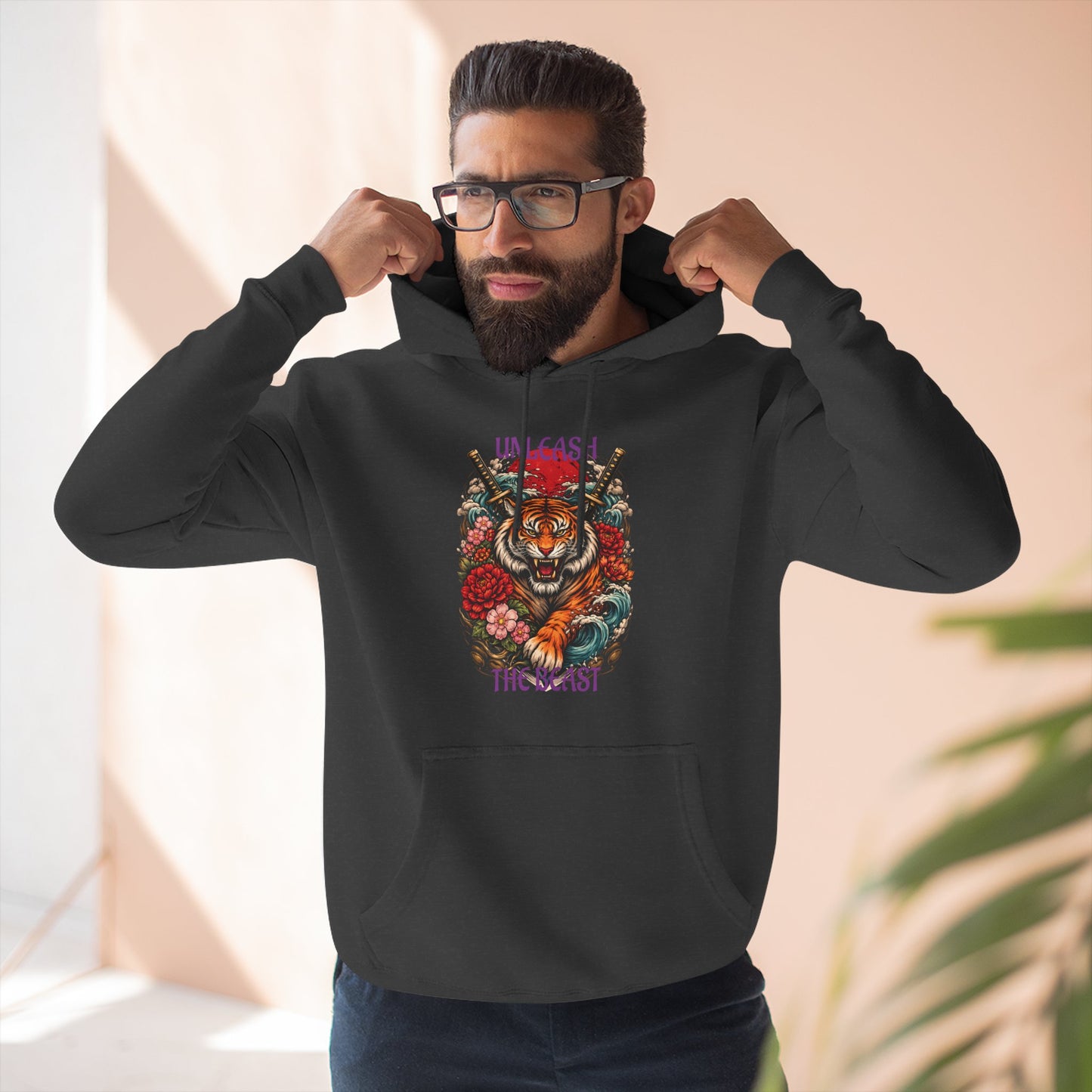 Hoodie — Vintage Tiger Floral “Let Me Finish The Beast” Graphic