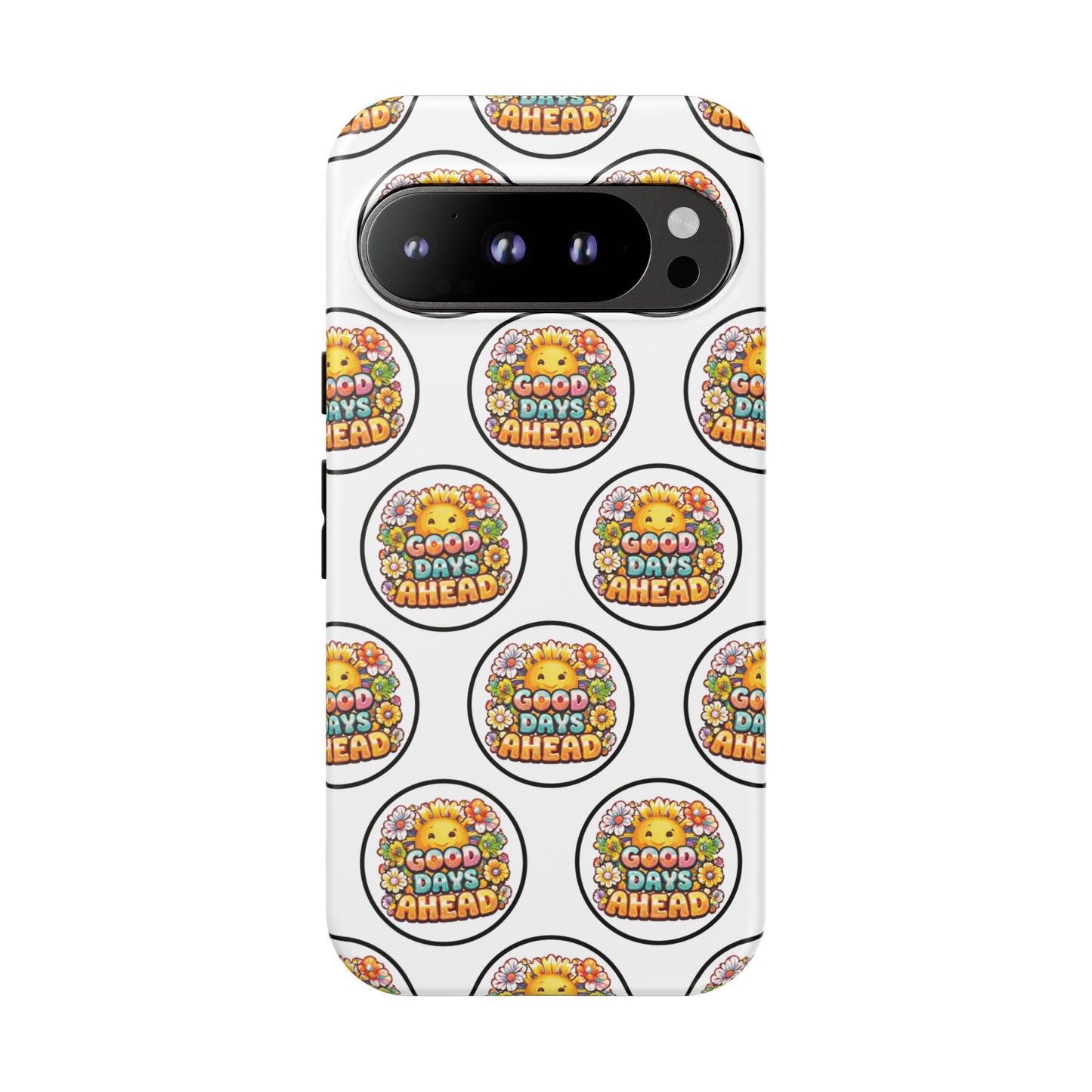 Phone Case – 'Good Days Ahead' Retro Sun Pattern