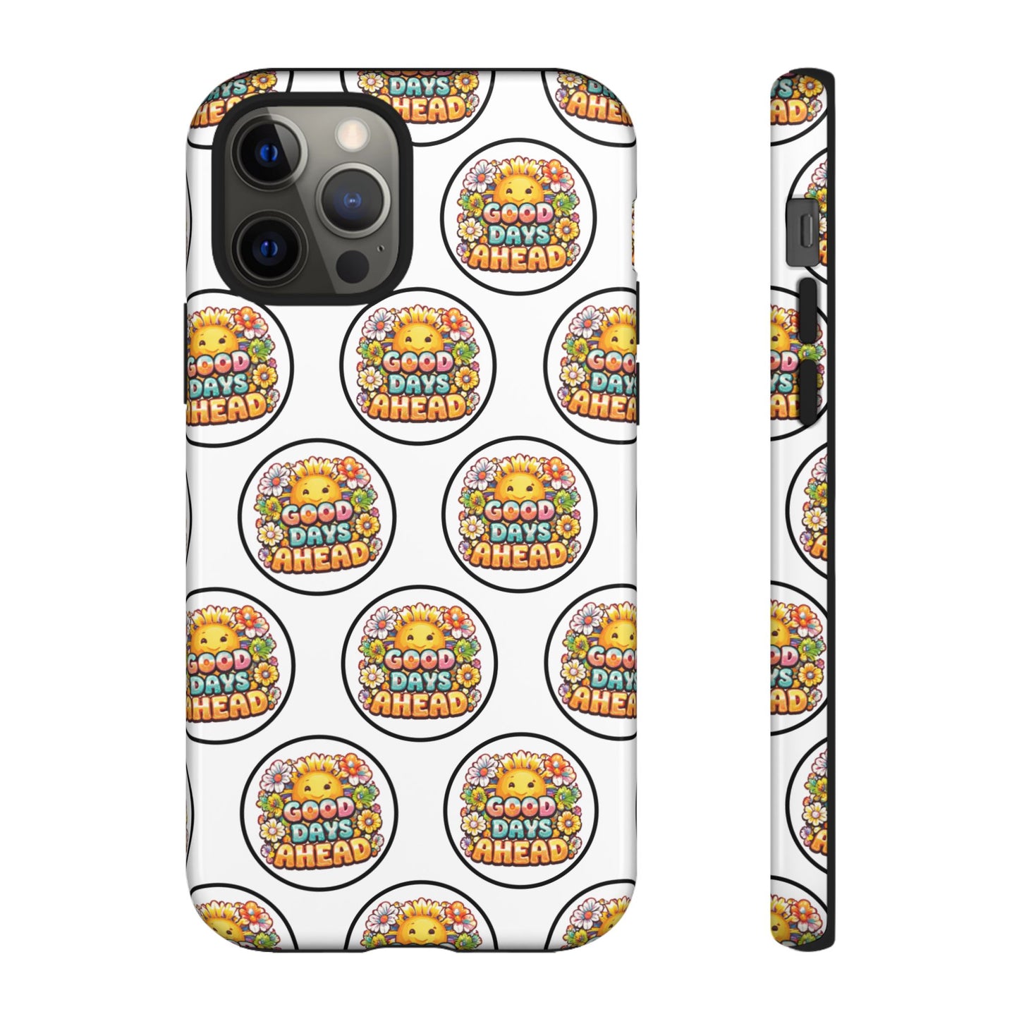 Phone Case – 'Good Days Ahead' Retro Sun Pattern