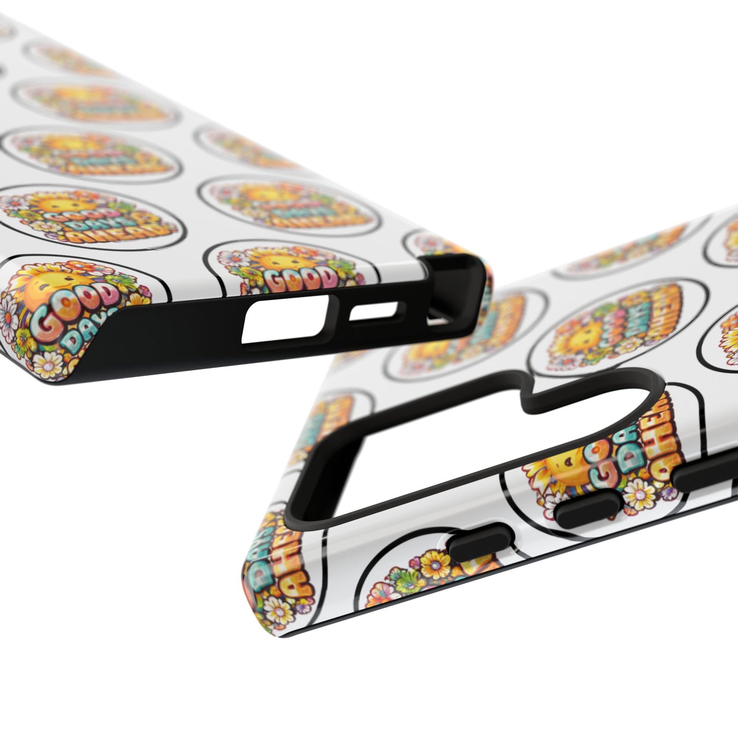 Phone Case – 'Good Days Ahead' Retro Sun Pattern