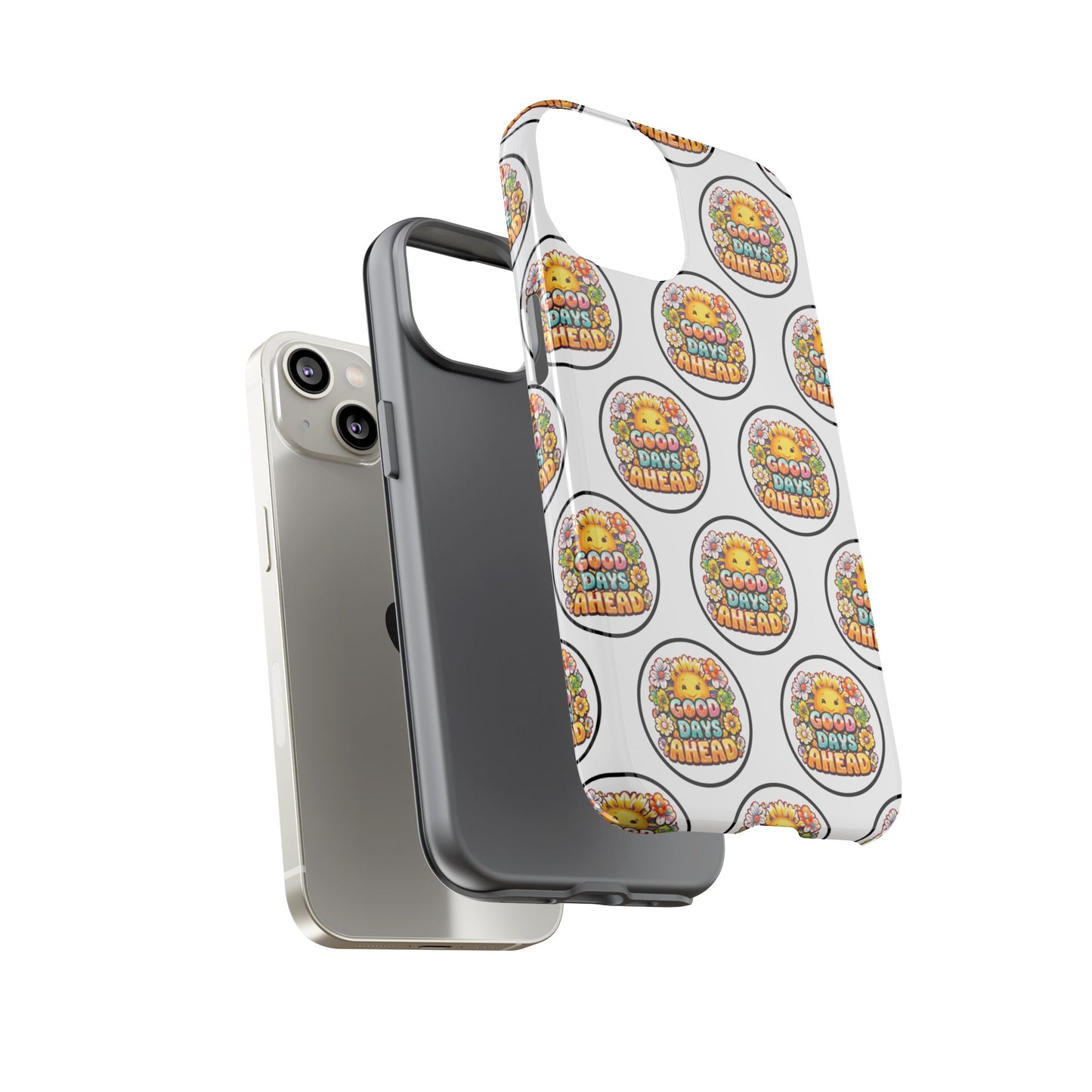 Phone Case – 'Good Days Ahead' Retro Sun Pattern