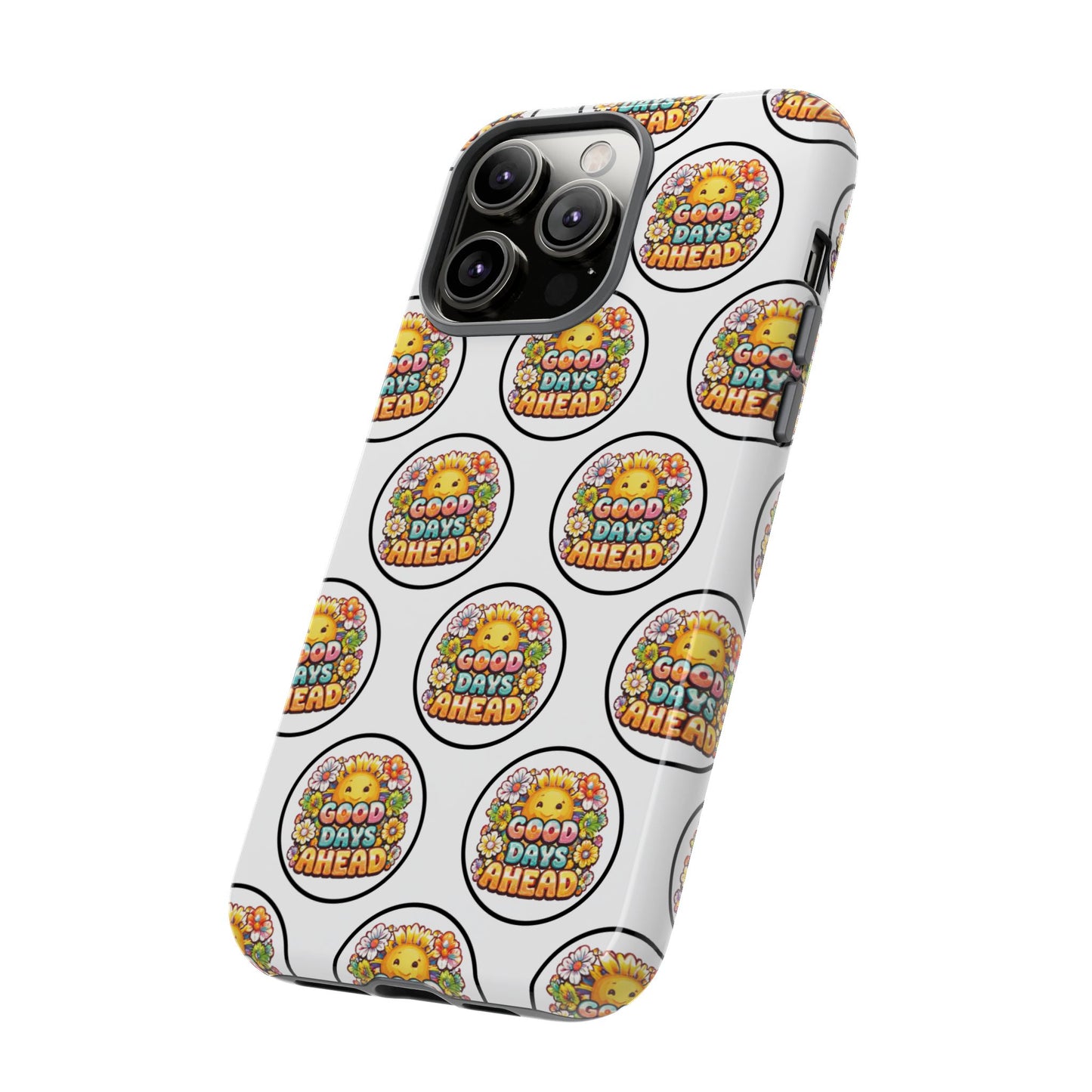 Phone Case – 'Good Days Ahead' Retro Sun Pattern