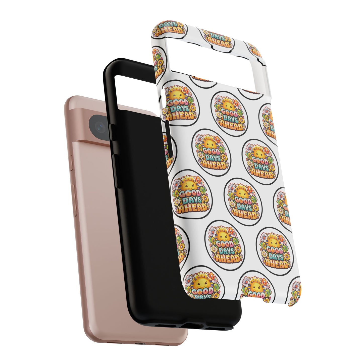 Phone Case – 'Good Days Ahead' Retro Sun Pattern