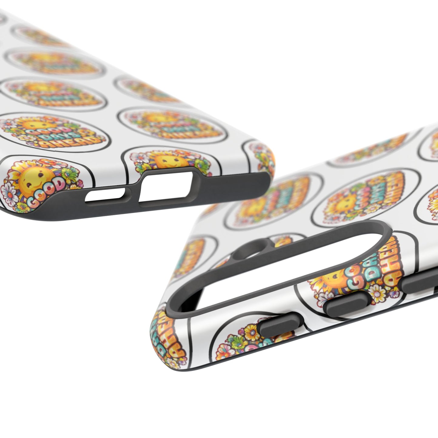 Phone Case – 'Good Days Ahead' Retro Sun Pattern