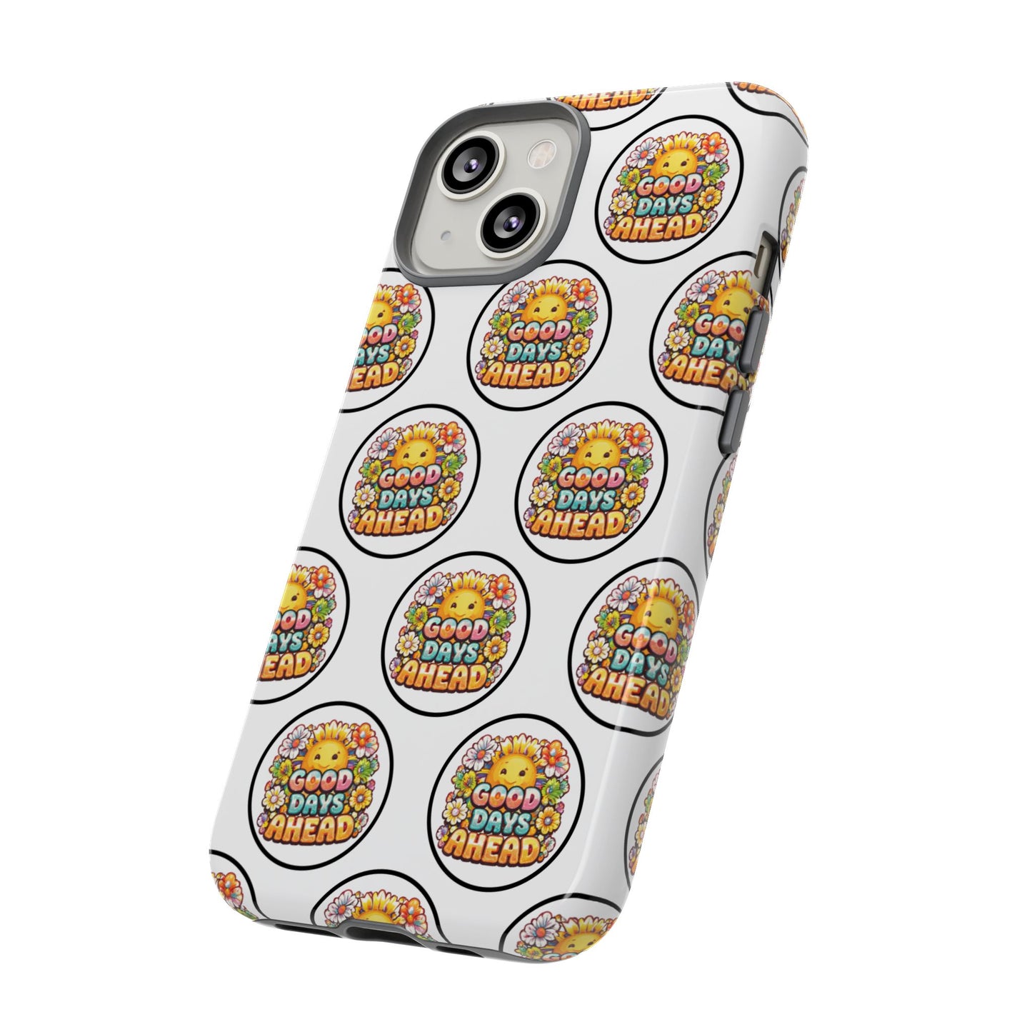 Phone Case – 'Good Days Ahead' Retro Sun Pattern