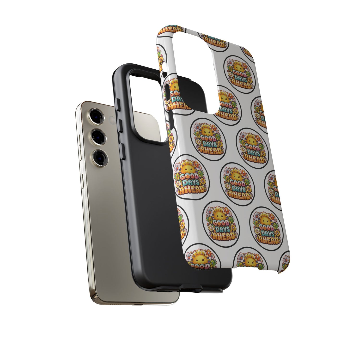 Phone Case – 'Good Days Ahead' Retro Sun Pattern