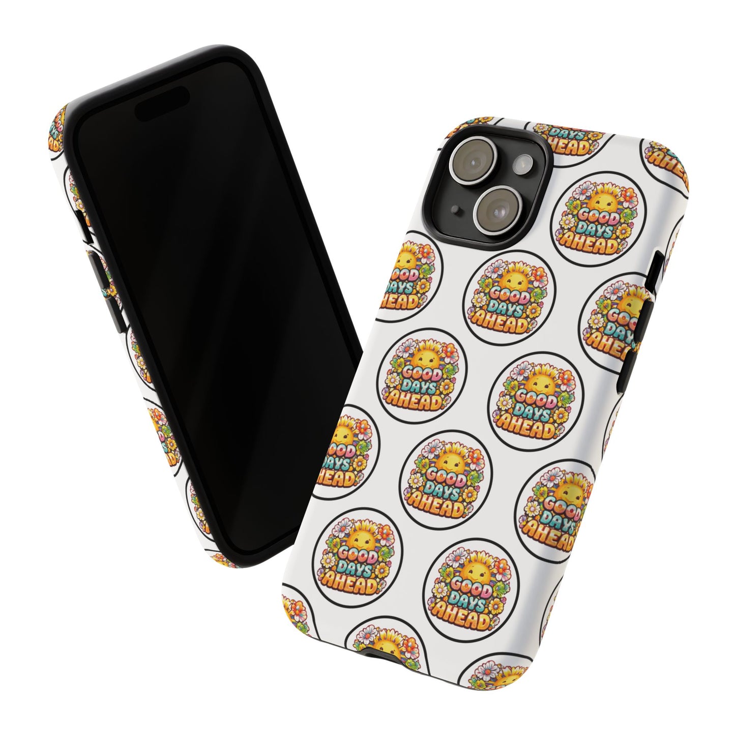 Phone Case – 'Good Days Ahead' Retro Sun Pattern