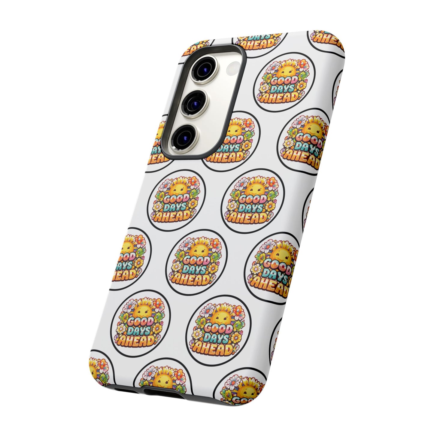 Phone Case – 'Good Days Ahead' Retro Sun Pattern