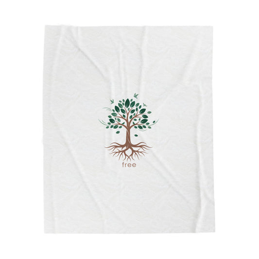 Tree of Roots Velveteen Plush Blanket | nature symbols, grounding