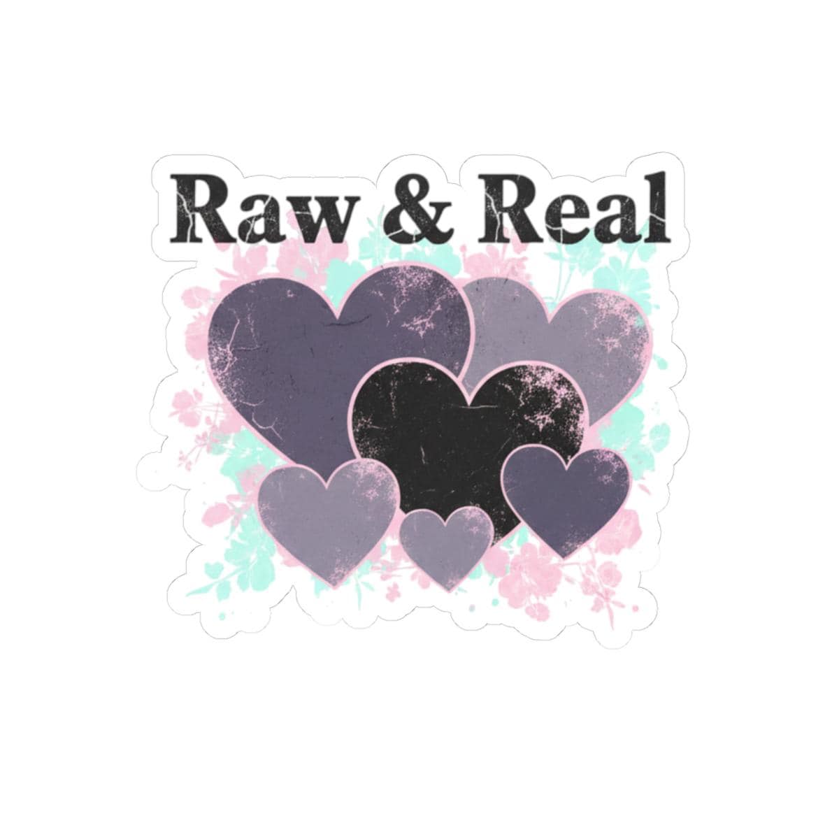 Raw & Real Heart Sticker | Soft Grunge Hearts, Distressed Love Kiss-Cut