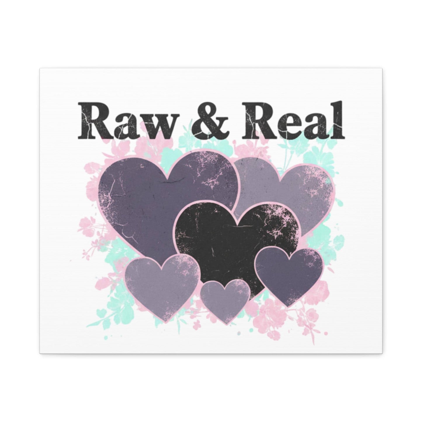 Raw & Real Heart Collage Canvas | Soft Grunge Hearts, Distressed Love