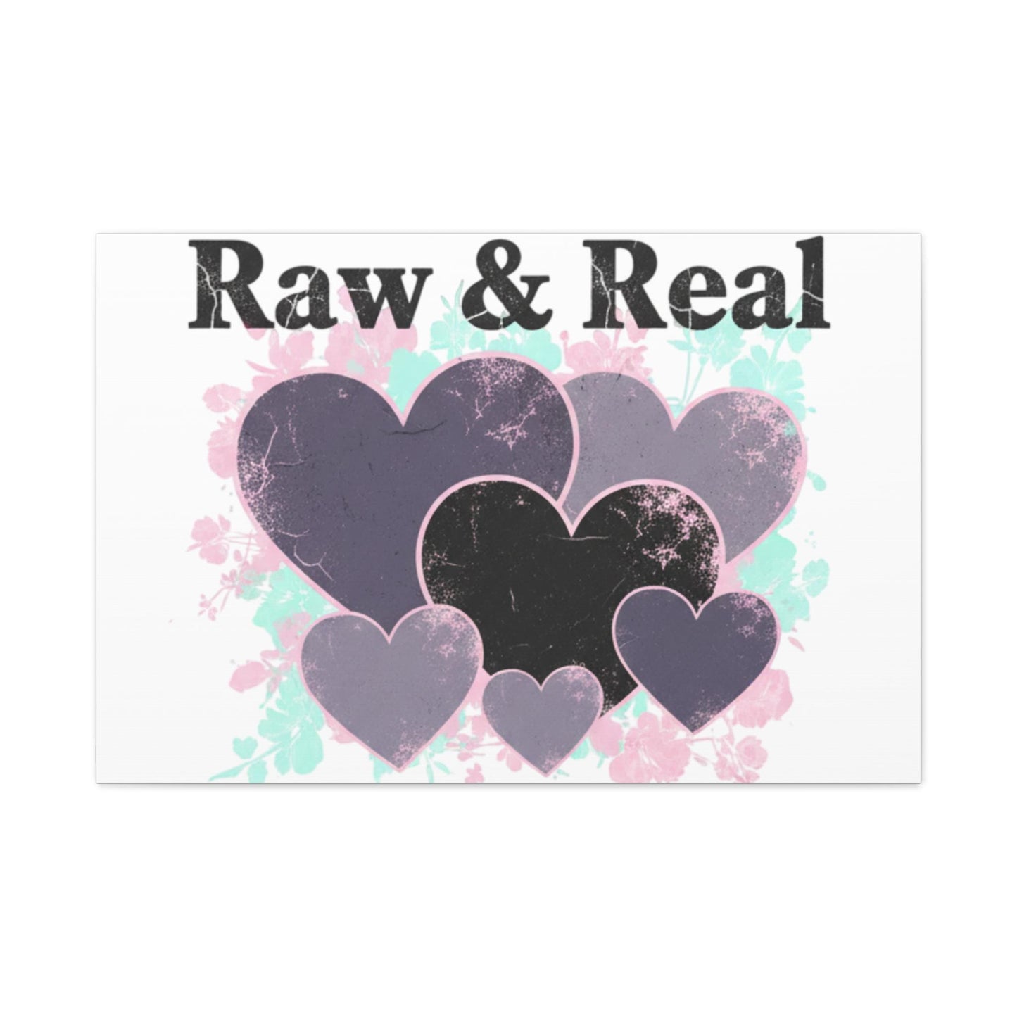 Raw & Real Heart Collage Canvas | Soft Grunge Hearts, Distressed Love