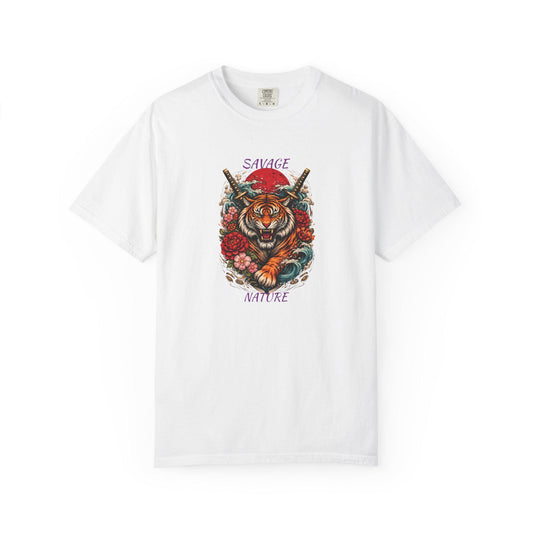 Savage Nature Tiger T-Shirt  Floral Tiger Graphic Tee