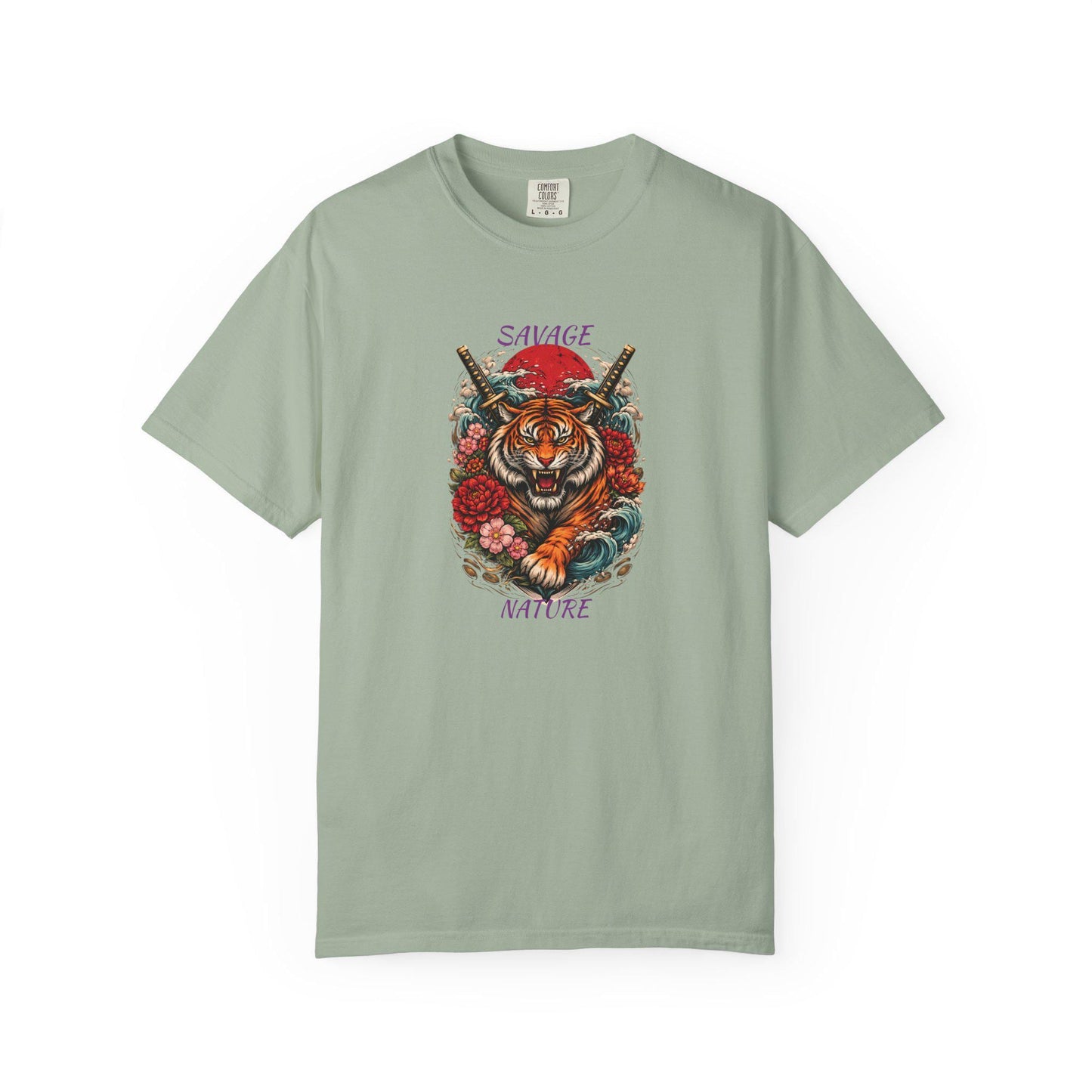 Savage Nature Tiger T-Shirt  Floral Tiger Graphic Tee