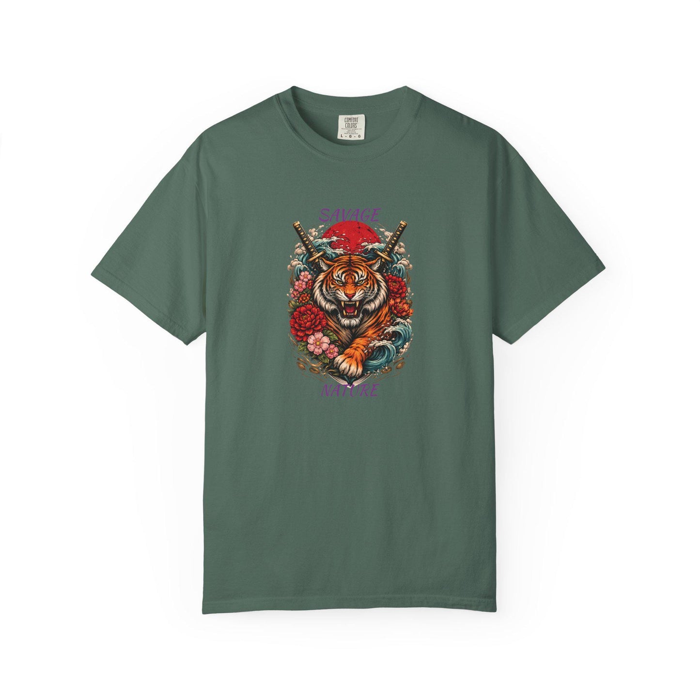 Savage Nature Tiger T-Shirt  Floral Tiger Graphic Tee