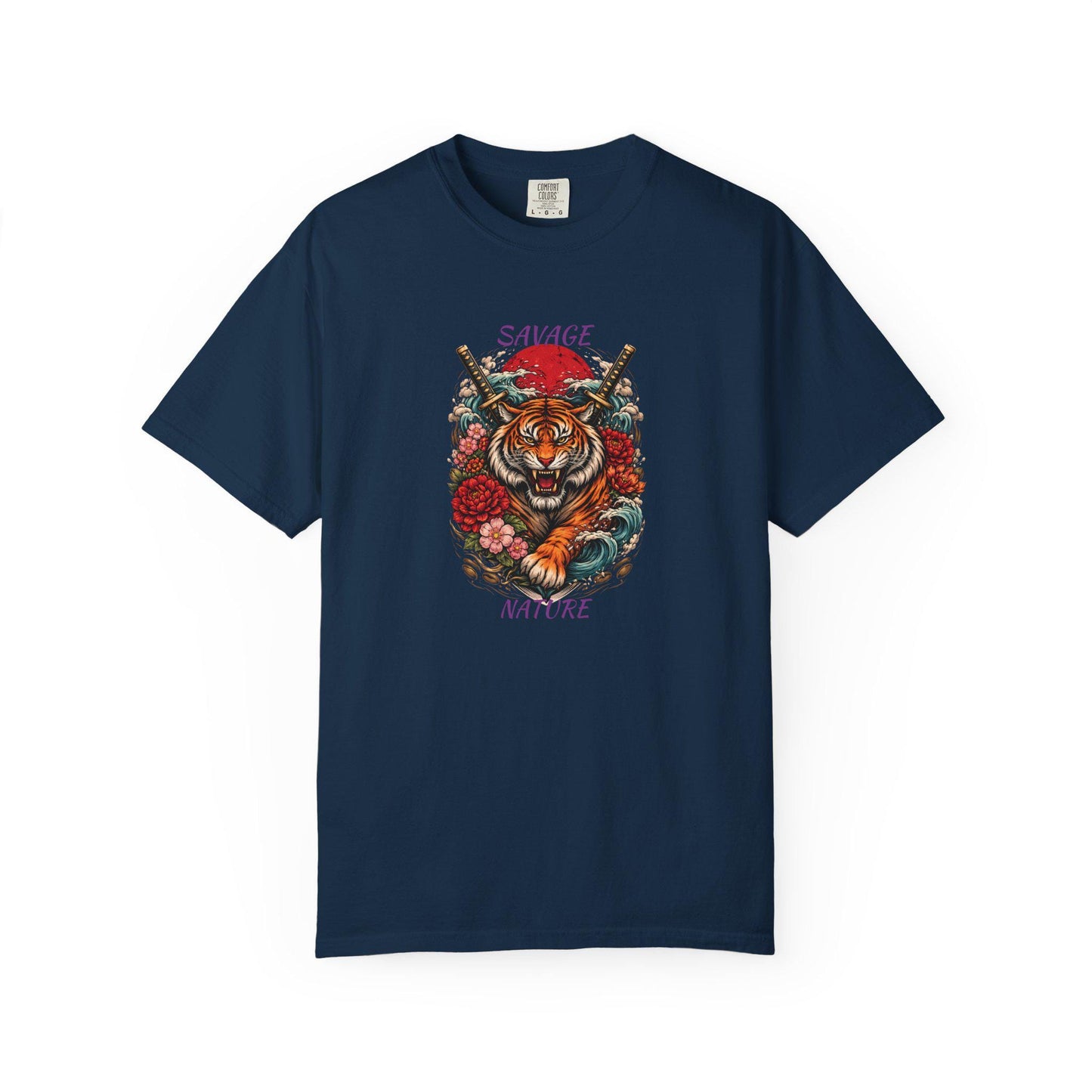 Savage Nature Tiger T-Shirt  Floral Tiger Graphic Tee