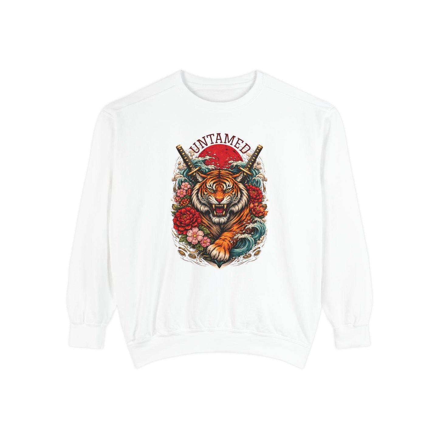 Untamed Tiger Sweatshirt  Floral Samurai Graphic Crewneck