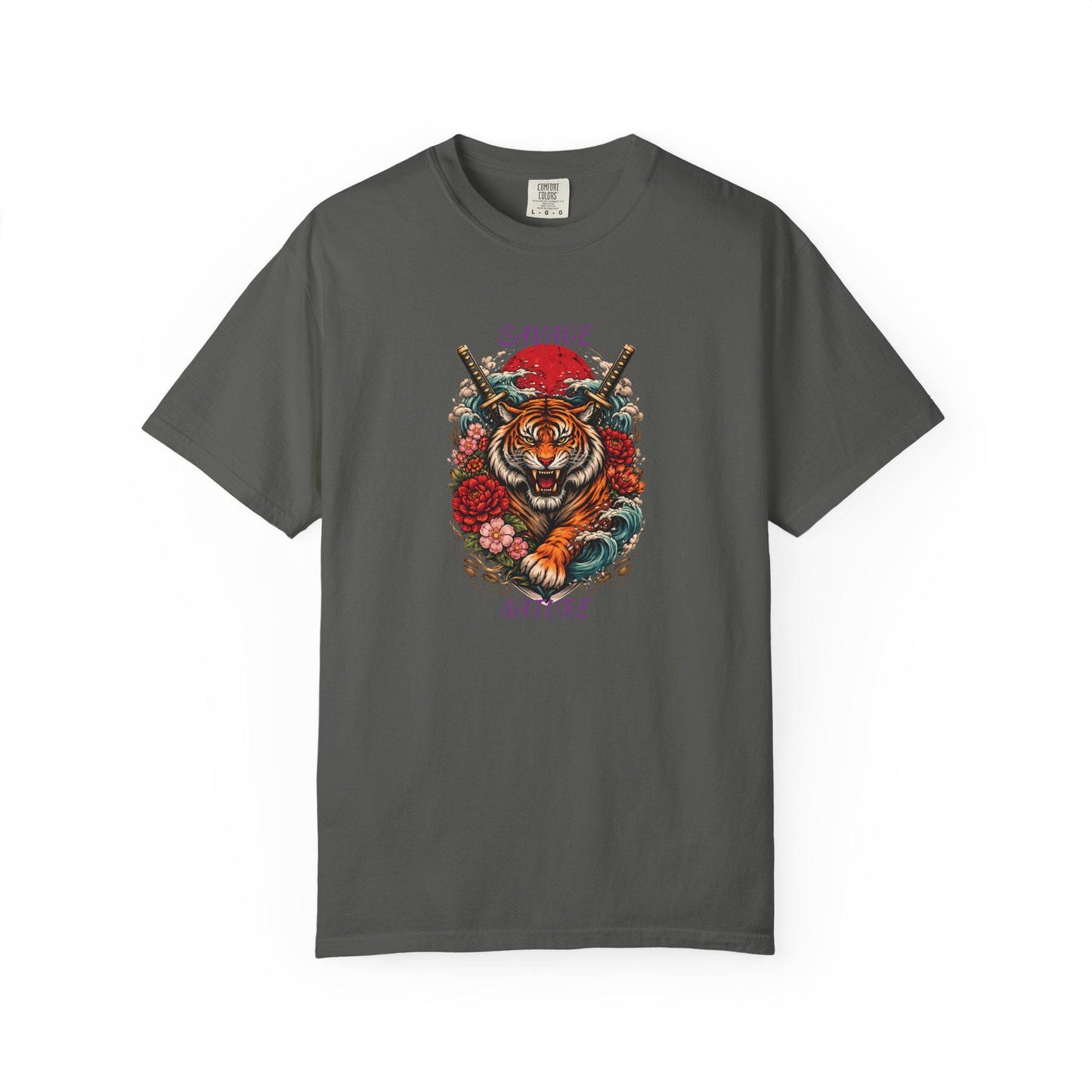 Savage Nature Tiger T Shirt  Floral Tiger Graphic Tee