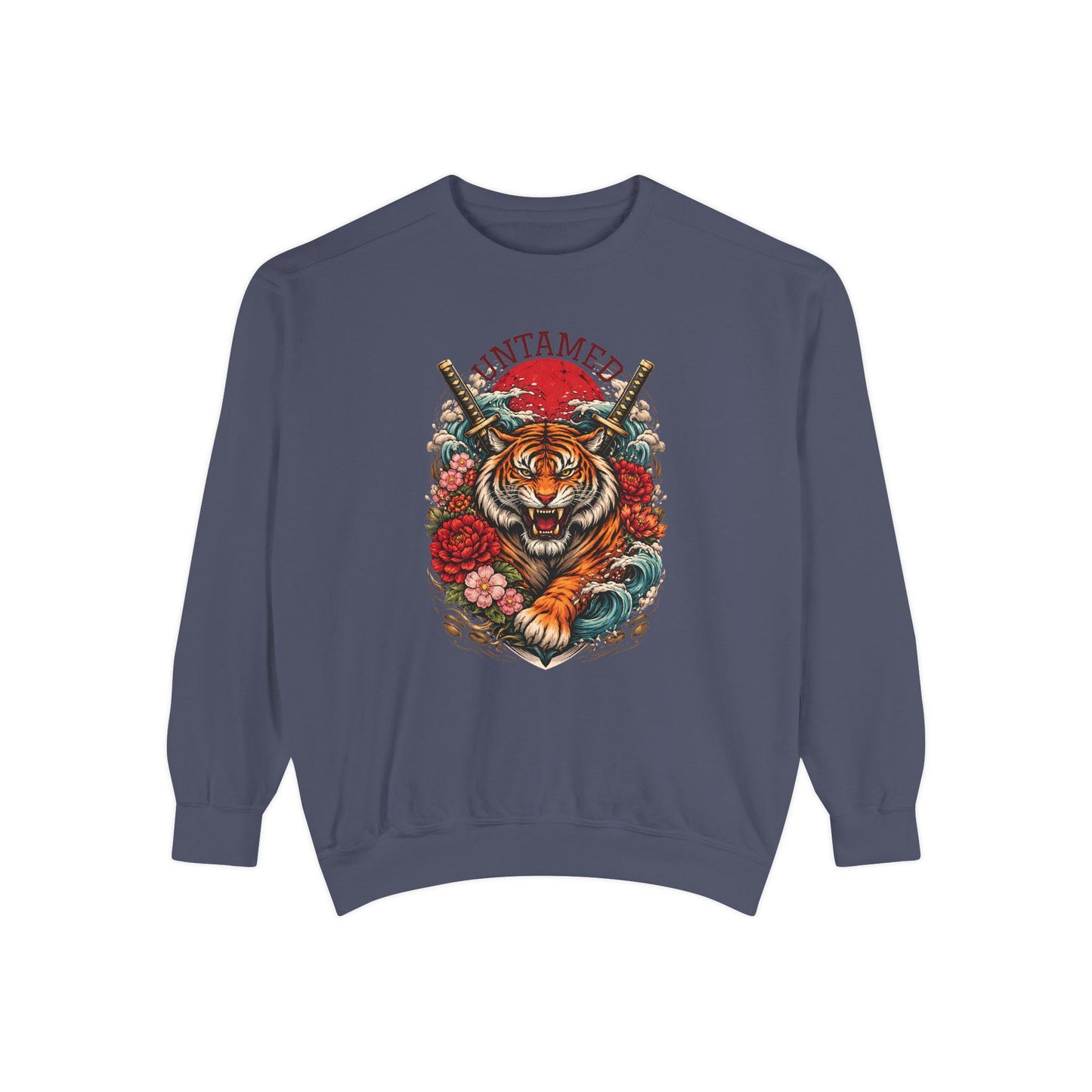Untamed Tiger Sweatshirt  Floral Samurai Graphic Crewneck