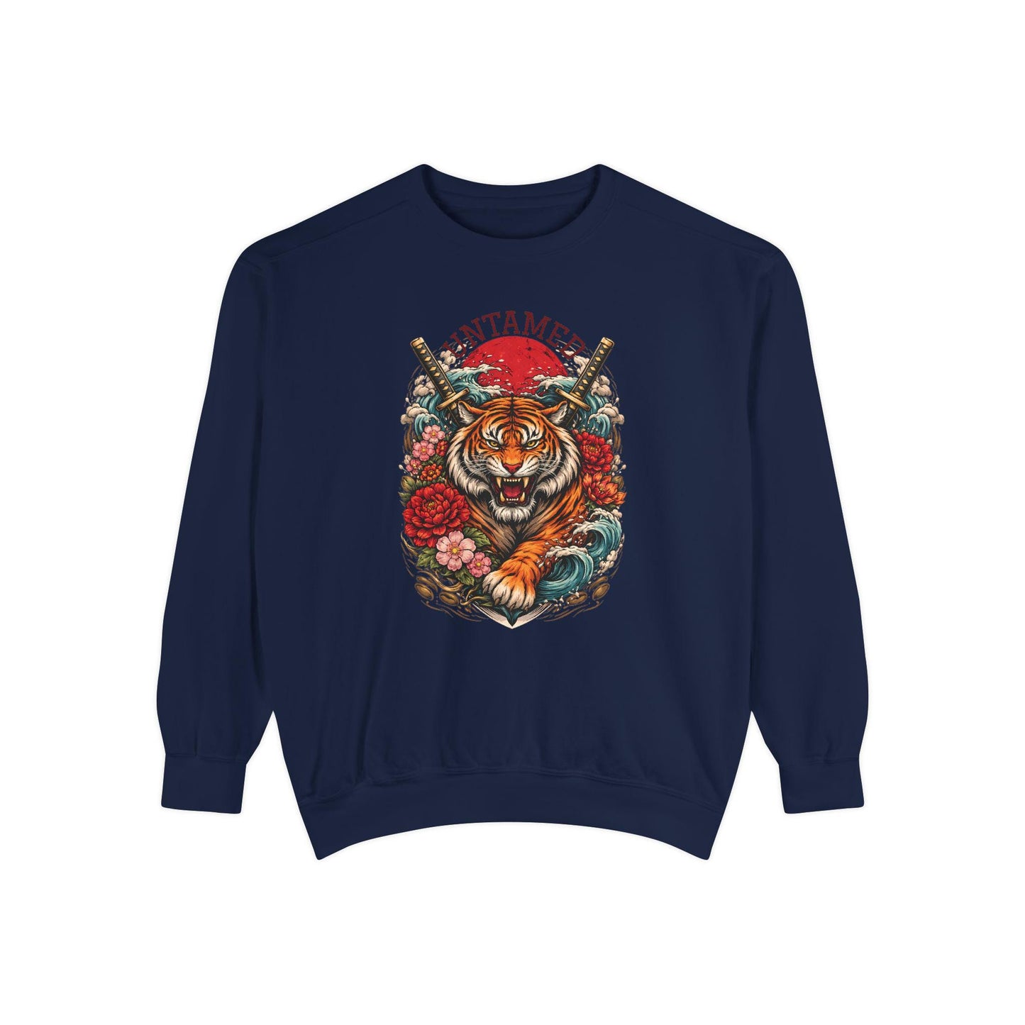 Untamed Tiger Sweatshirt  Floral Samurai Graphic Crewneck