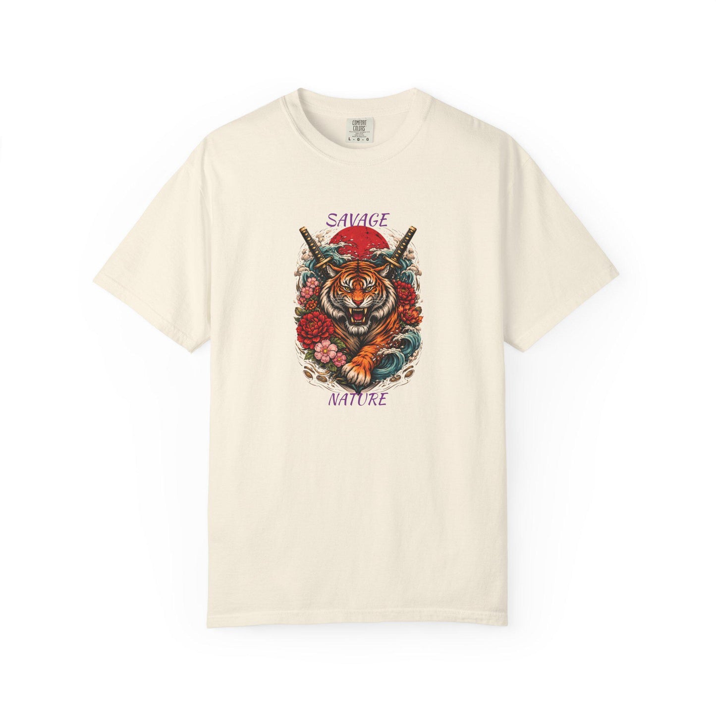 Savage Nature Tiger T Shirt  Floral Tiger Graphic Tee