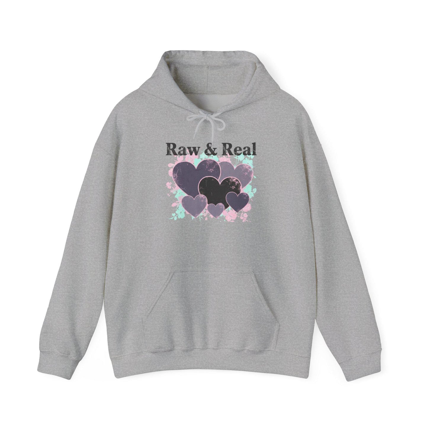 Raw & Real Grunge Heart Hoodie | soft grunge, punk heart design