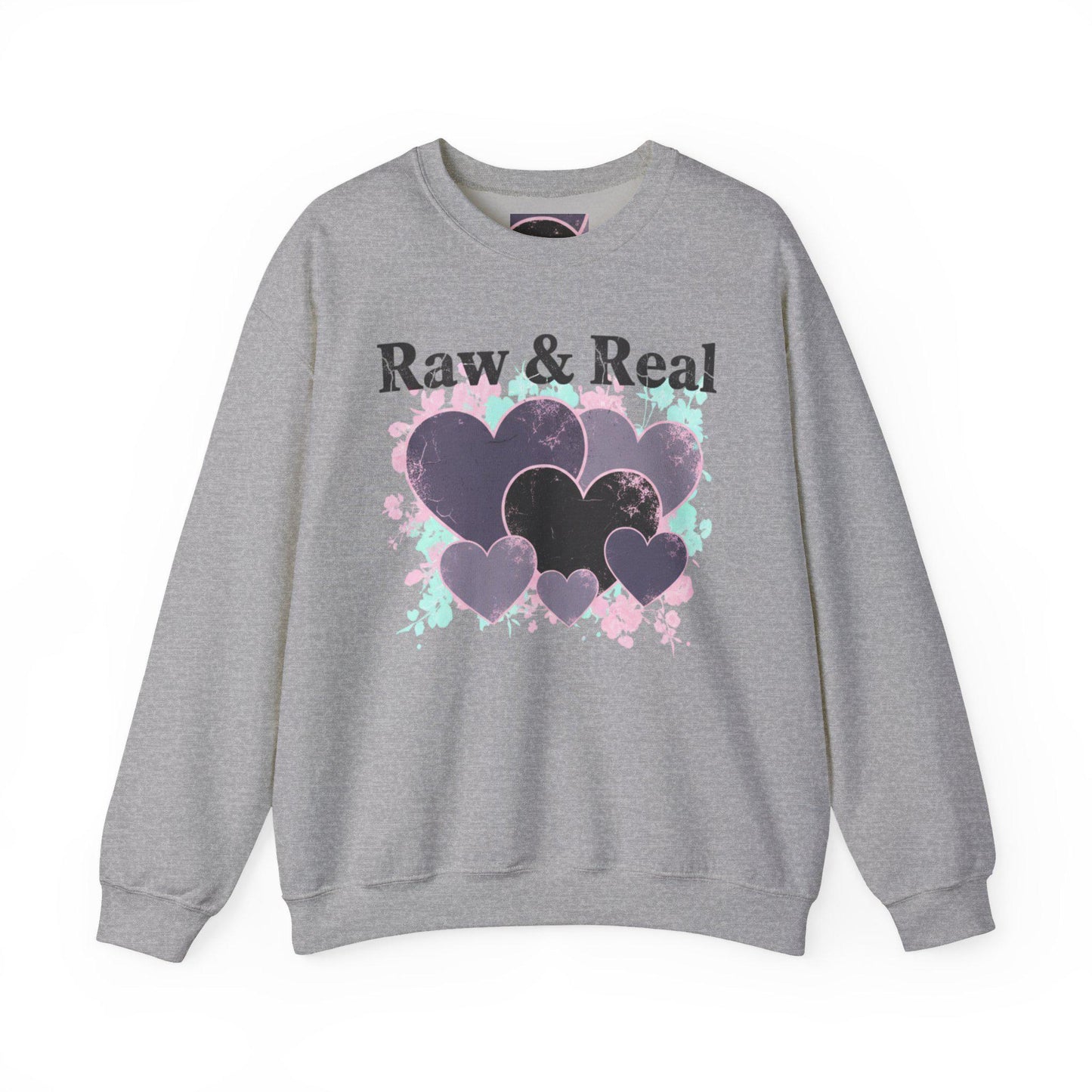 Raw & Real Grunge Heart Sweatshirt | punk heart design, distressed love