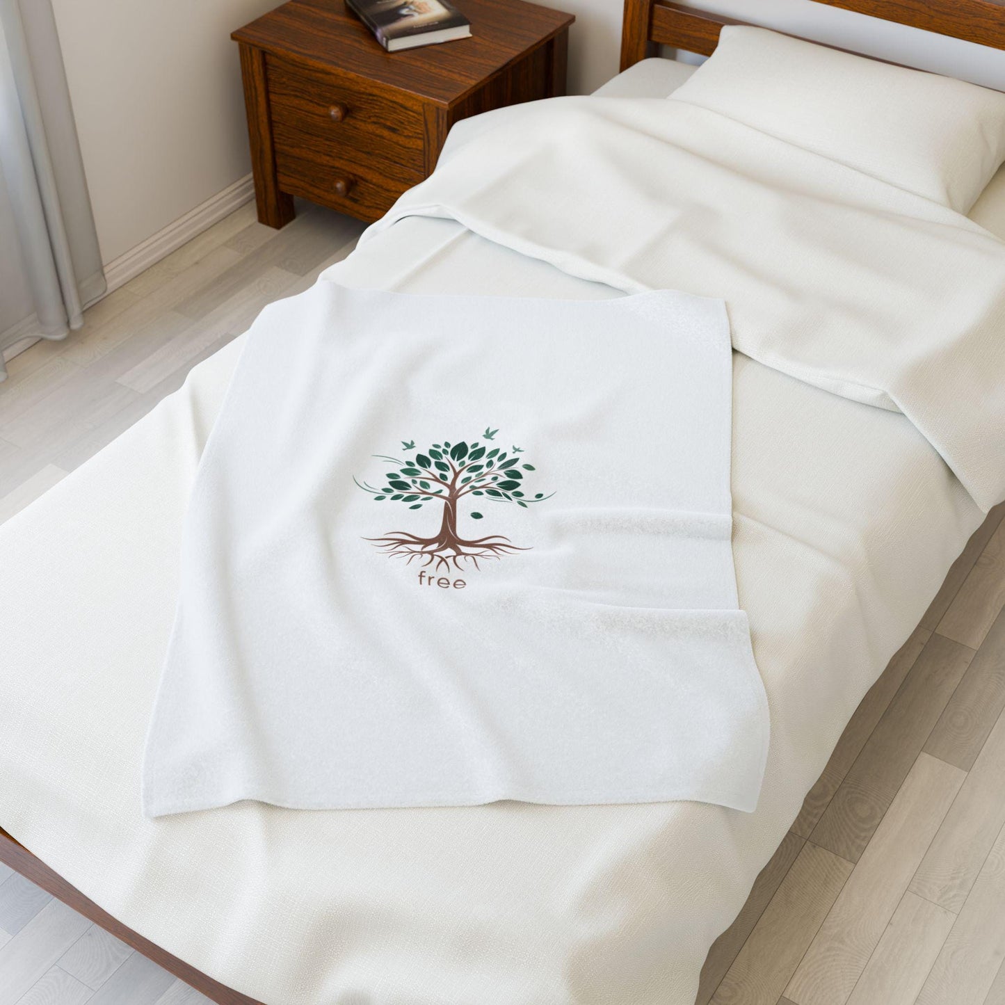 Tree of Roots Velveteen Plush Blanket | nature symbols, grounding