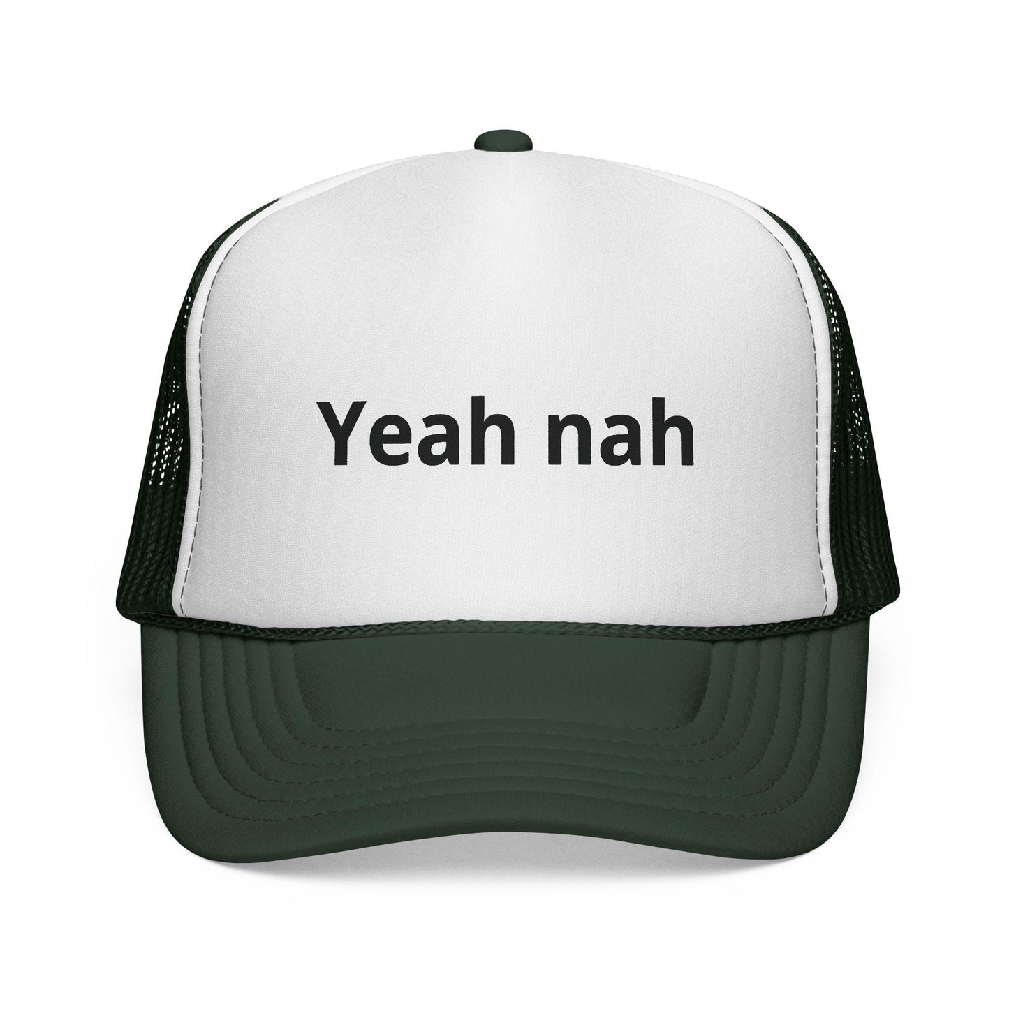 Yeah nah Trucker Cap | Funny Phrase Mesh Hat, Red White Blue