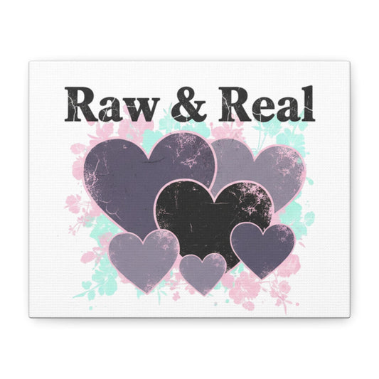 Raw & Real Heart Collage Canvas | Soft Grunge Hearts, Distressed Love