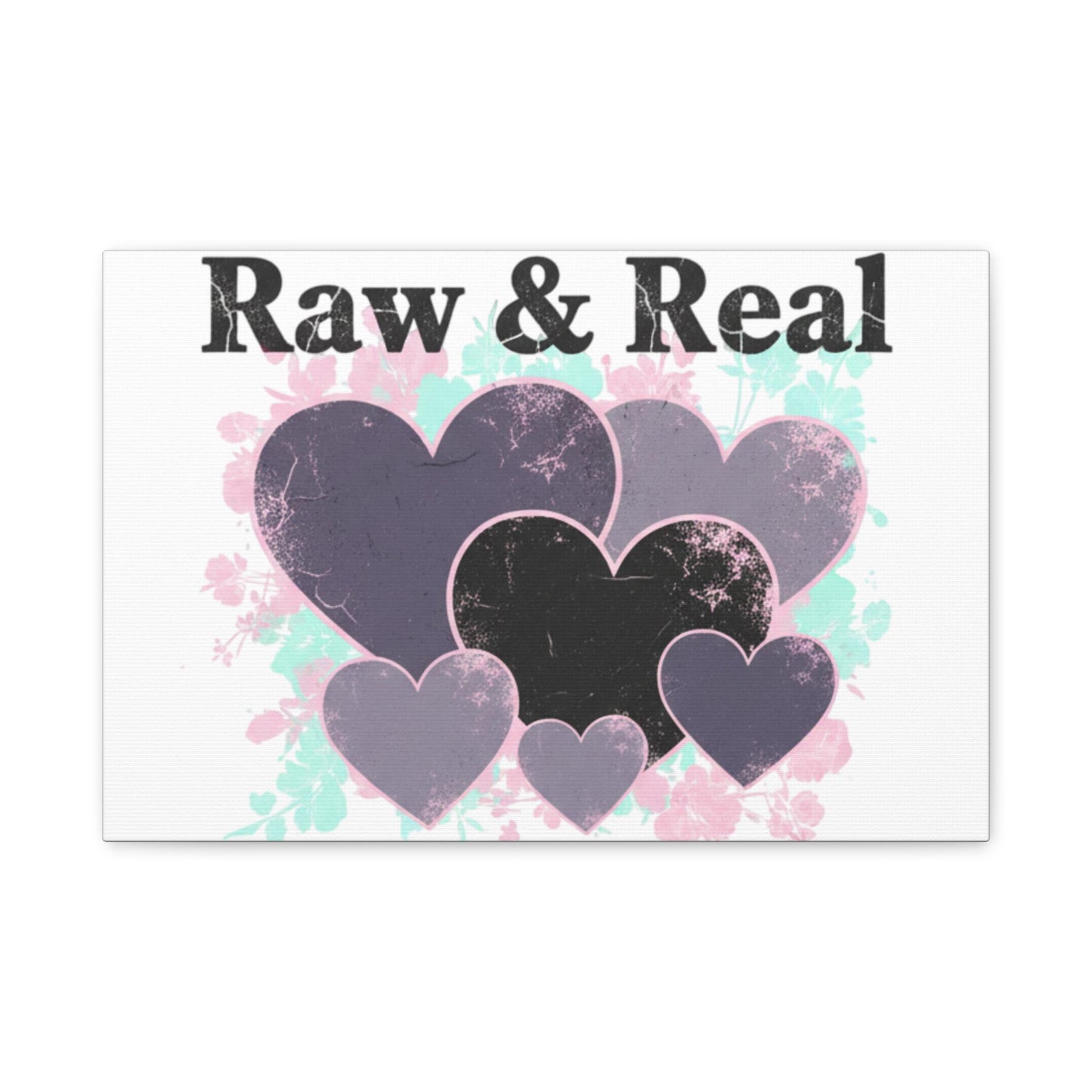 Raw & Real Heart Collage Canvas | Soft Grunge Hearts, Distressed Love