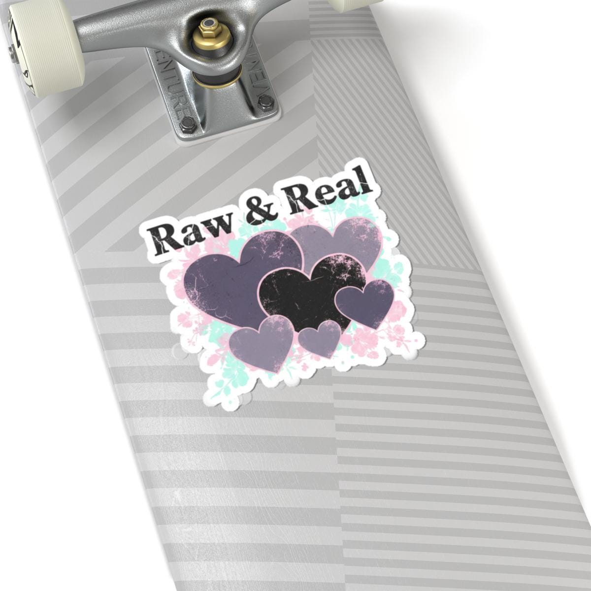Raw & Real Heart Sticker | Soft Grunge Hearts, Distressed Love Kiss-Cut