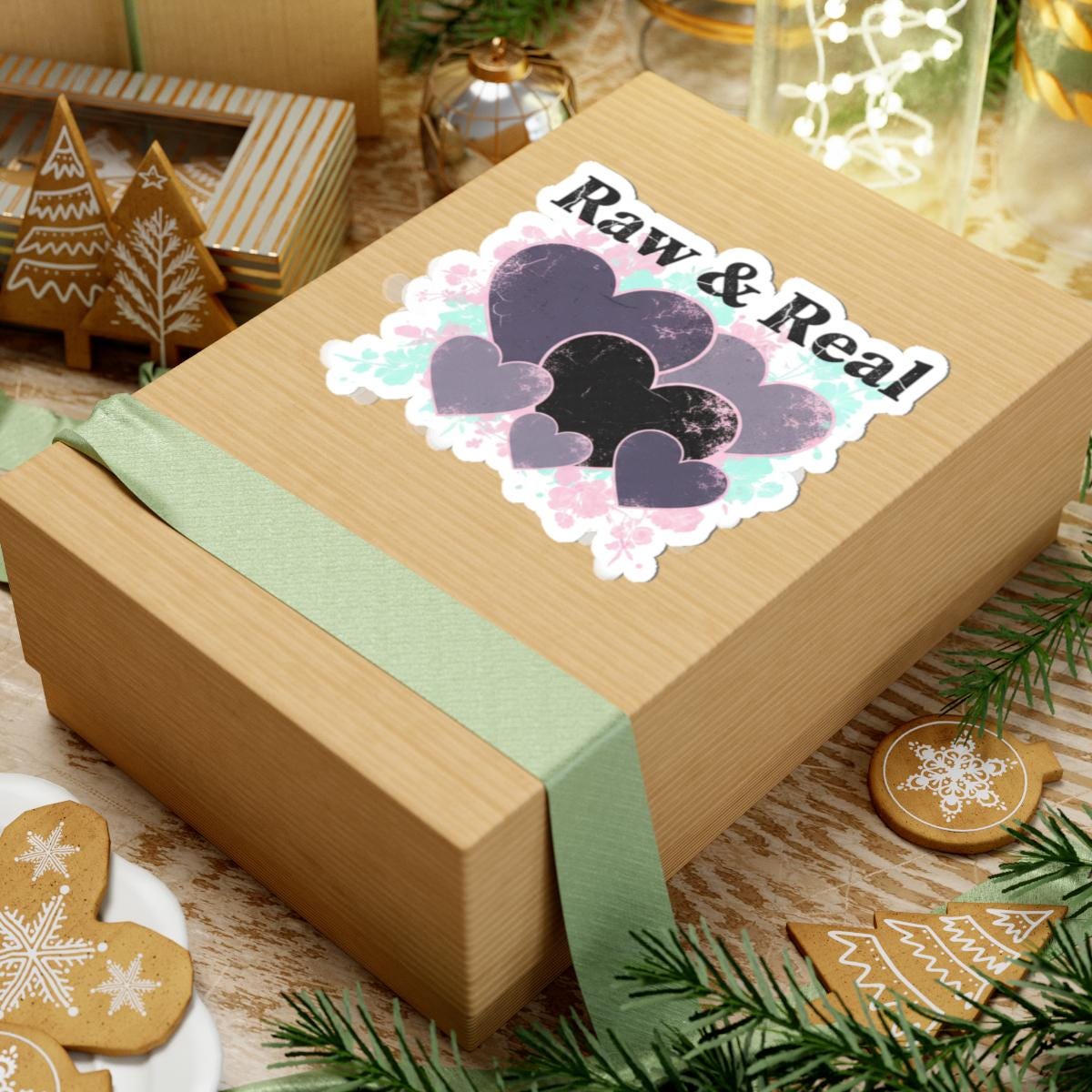 Raw & Real Heart Sticker | Soft Grunge Hearts, Distressed Love Kiss-Cut