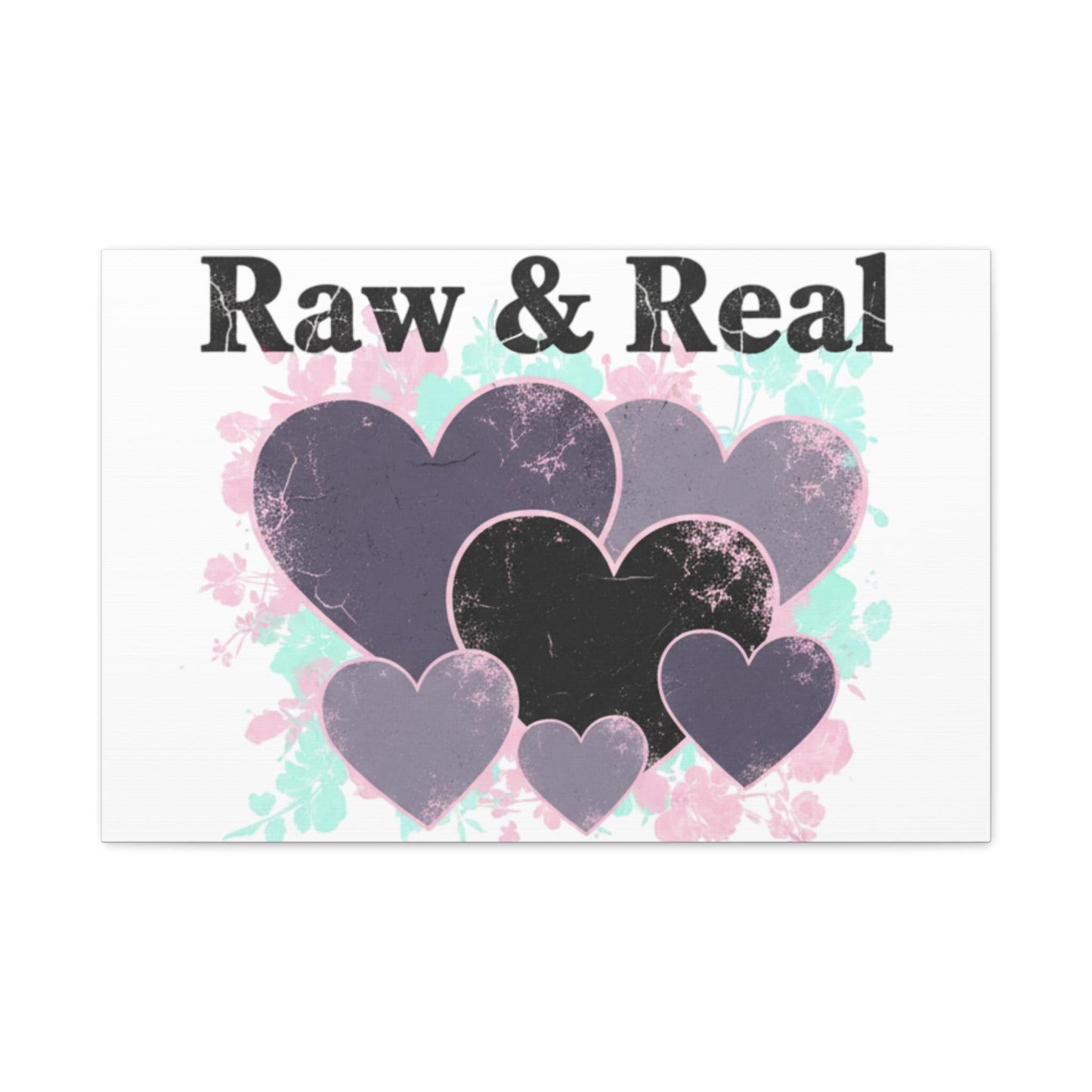 Raw & Real Heart Collage Canvas | Soft Grunge Hearts, Distressed Love