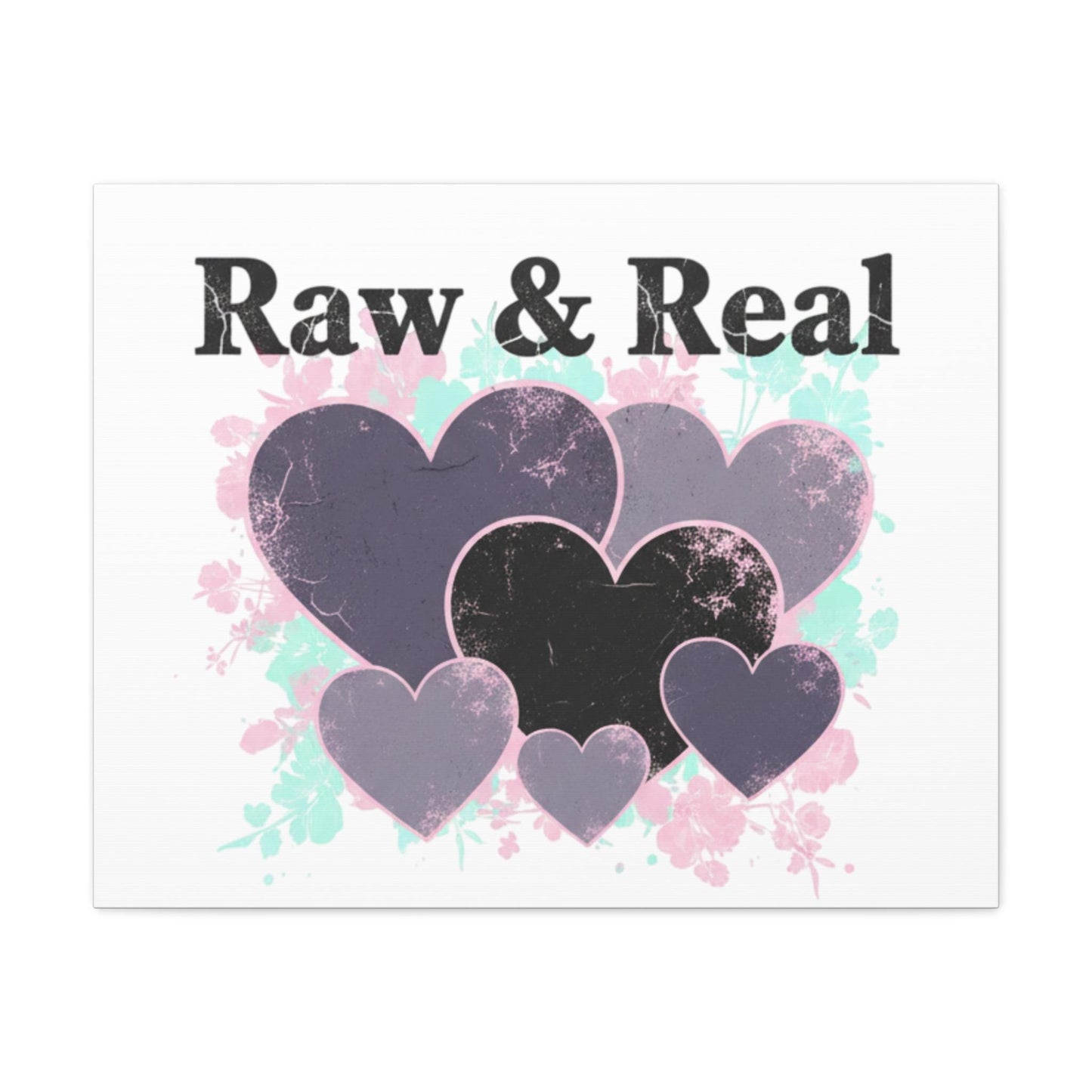 Raw & Real Heart Collage Canvas | Soft Grunge Hearts, Distressed Love